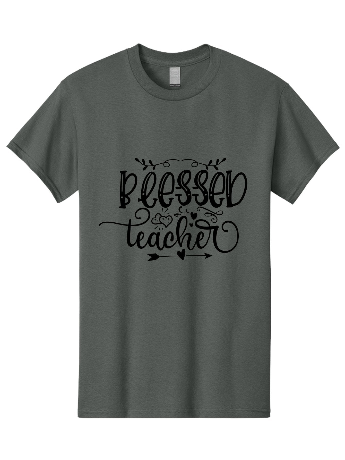 Blessed Teacher Men'S Graphic Tee, 100% Cotton, Comfortable Casual Summer Wear, Machine Washable, Teacher Appreciation, Inspirational Quotes, Heartfelt Messages, Loving Teachers, Gratitude, Black Typography, Elegant Design, Heartwarming, Aae147 7