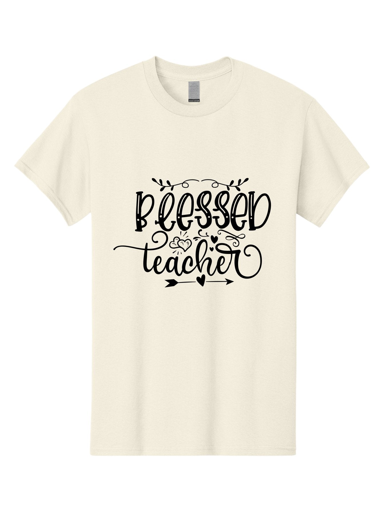 Blessed Teacher Men'S Graphic Tee, 100% Cotton, Comfortable Casual Summer Wear, Machine Washable, Teacher Appreciation, Inspirational Quotes, Heartfelt Messages, Loving Teachers, Gratitude, Black Typography, Elegant Design, Heartwarming, Aae147 5