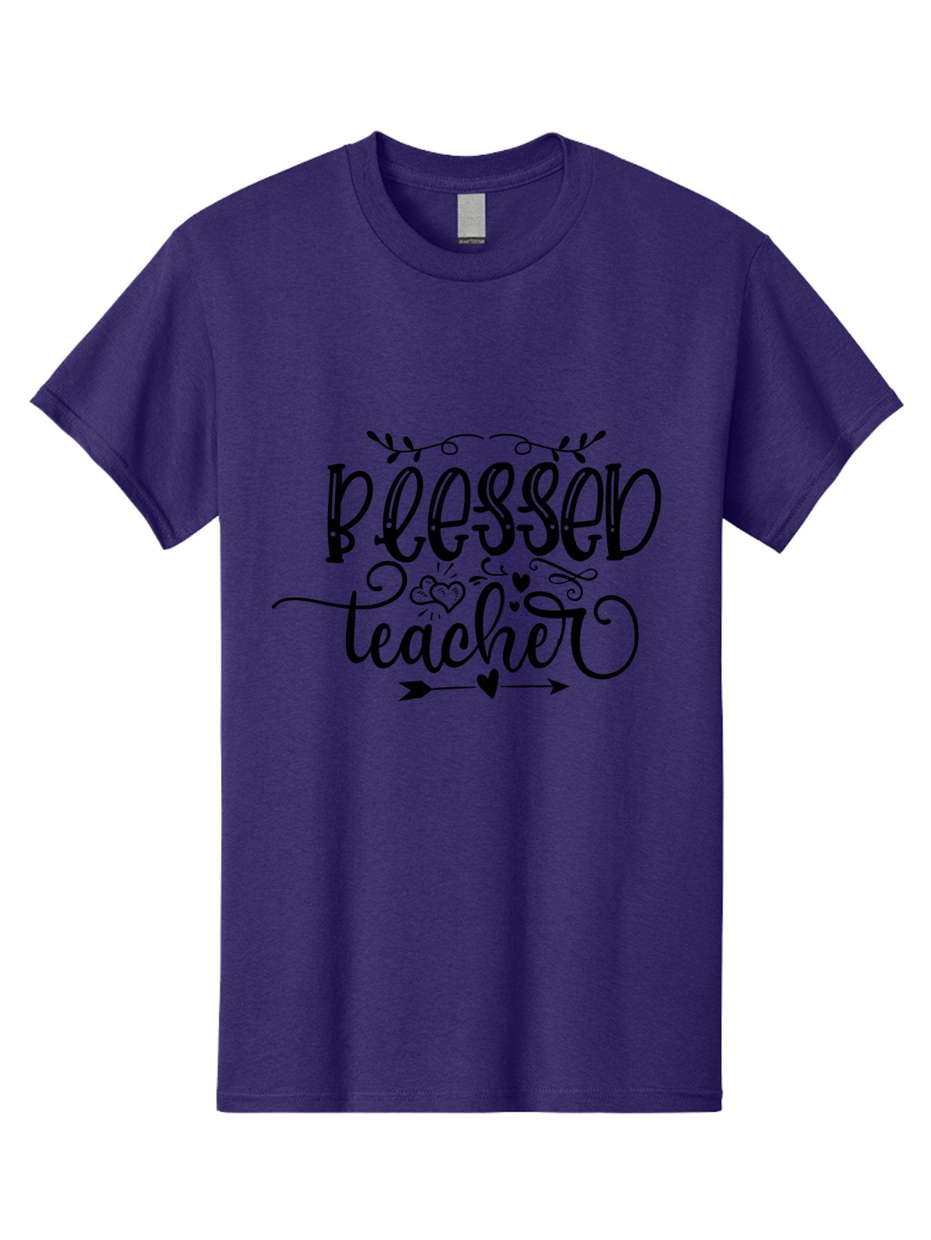 Blessed Teacher Men'S Graphic Tee, 100% Cotton, Comfortable Casual Summer Wear, Machine Washable, Teacher Appreciation, Inspirational Quotes, Heartfelt Messages, Loving Teachers, Gratitude, Black Typography, Elegant Design, Heartwarming, Aae147