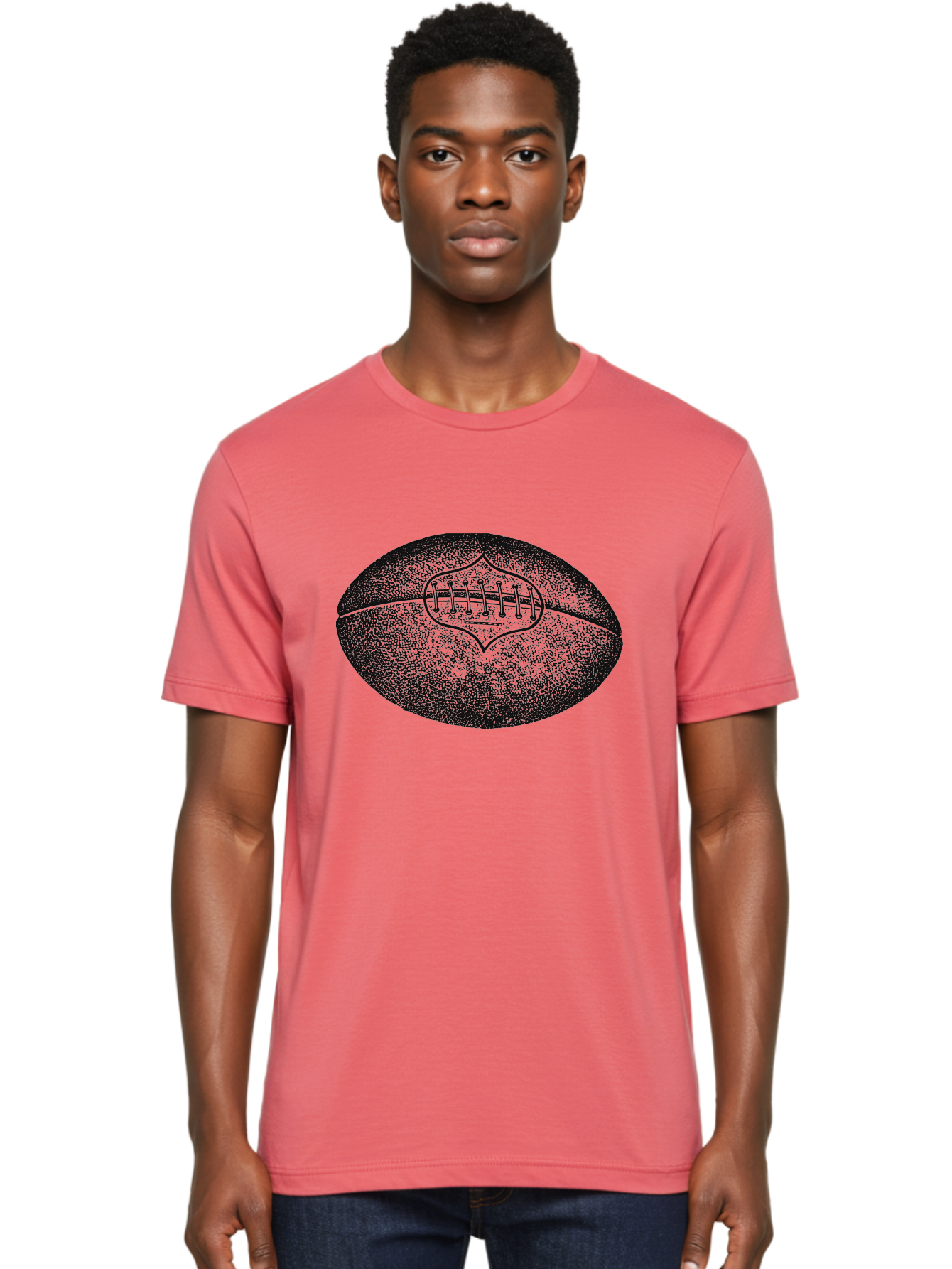 Blitz Ball Men'S Graphic Tee, 100% Cotton, Comfortable Casual Summer Wear, Machine Washable, Stippled American Football, Sports Equipment, Football Texture, Athletic Gear, Team Sports, Competitive Play, Gridiron Football Aae148 30