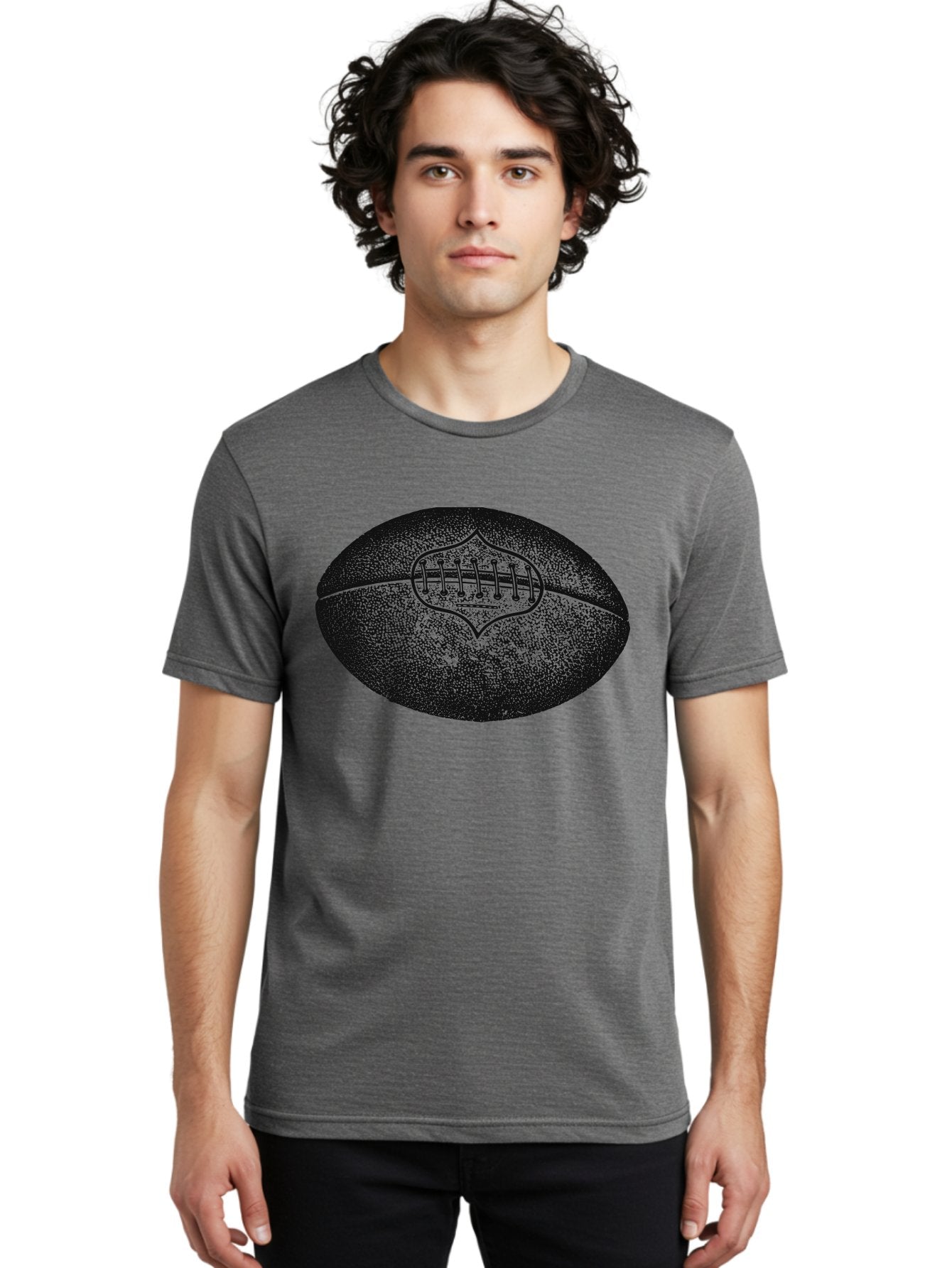 Blitz Ball Men'S Graphic Tee, 100% Cotton, Comfortable Casual Summer Wear, Machine Washable, Stippled American Football, Sports Equipment, Football Texture, Athletic Gear, Team Sports, Competitive Play, Gridiron Football Aae148 24