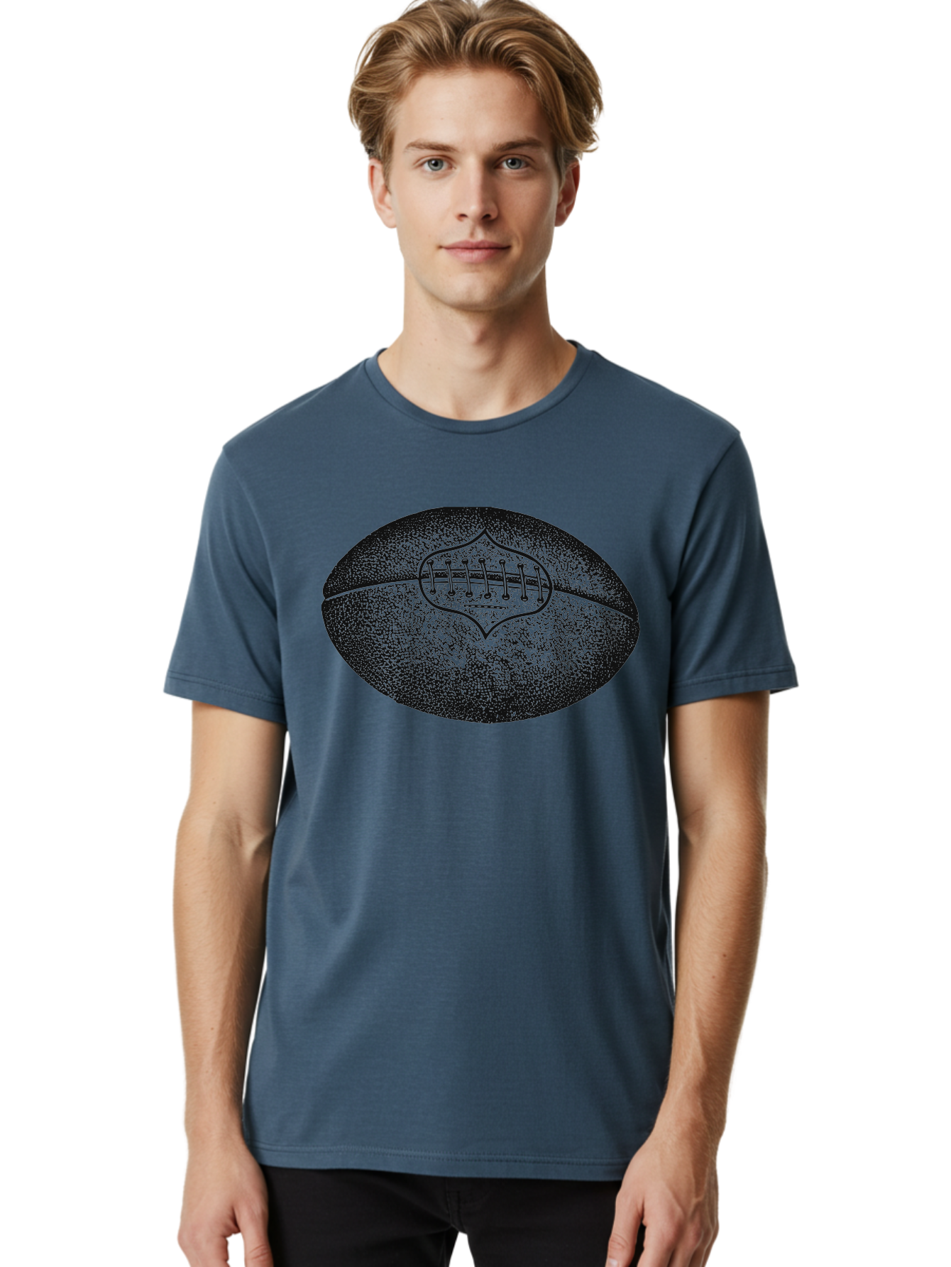 Blitz Ball Men'S Graphic Tee, 100% Cotton, Comfortable Casual Summer Wear, Machine Washable, Stippled American Football, Sports Equipment, Football Texture, Athletic Gear, Team Sports, Competitive Play, Gridiron Football Aae148 12
