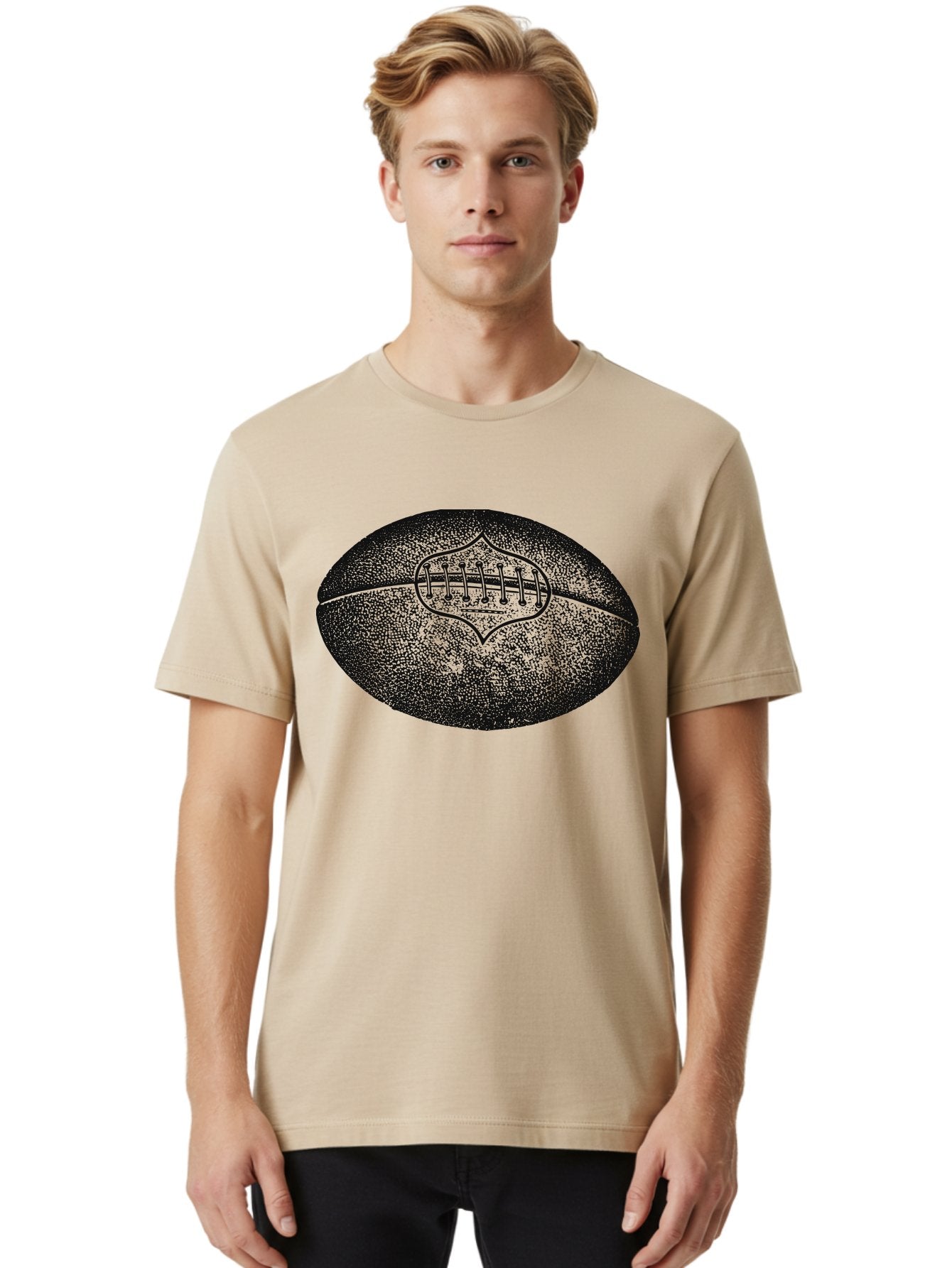 Blitz Ball Men'S Graphic Tee, 100% Cotton, Comfortable Casual Summer Wear, Machine Washable, Stippled American Football, Sports Equipment, Football Texture, Athletic Gear, Team Sports, Competitive Play, Gridiron Football Aae148 17