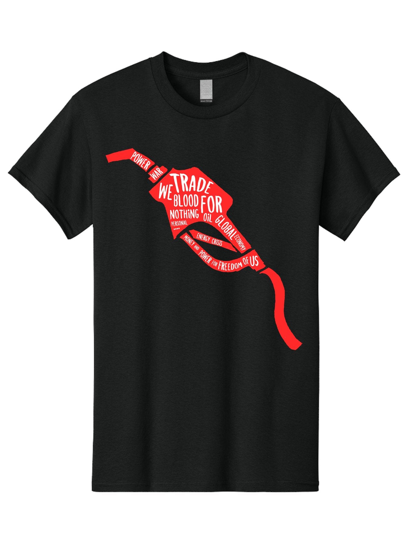 Blood Oil Men'S Graphic Tee, 100% Cotton, Comfortable Casual Summer Wear, Machine Washable, Protest Art, Social Commentary, Oil And Power, Global Economy, War And Energy Crisis, Power Of Money And Freedom Aae150 14