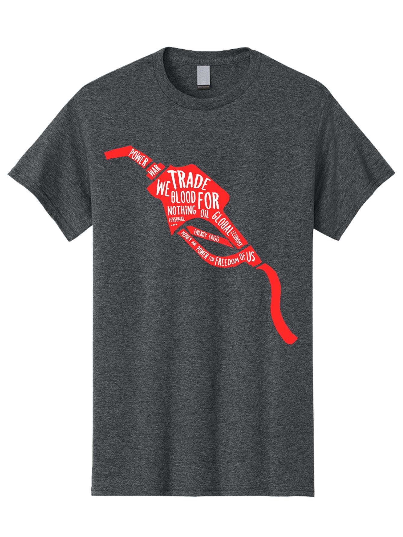 Blood Oil Men'S Graphic Tee, 100% Cotton, Comfortable Casual Summer Wear, Machine Washable, Protest Art, Social Commentary, Oil And Power, Global Economy, War And Energy Crisis, Power Of Money And Freedom Aae150 6