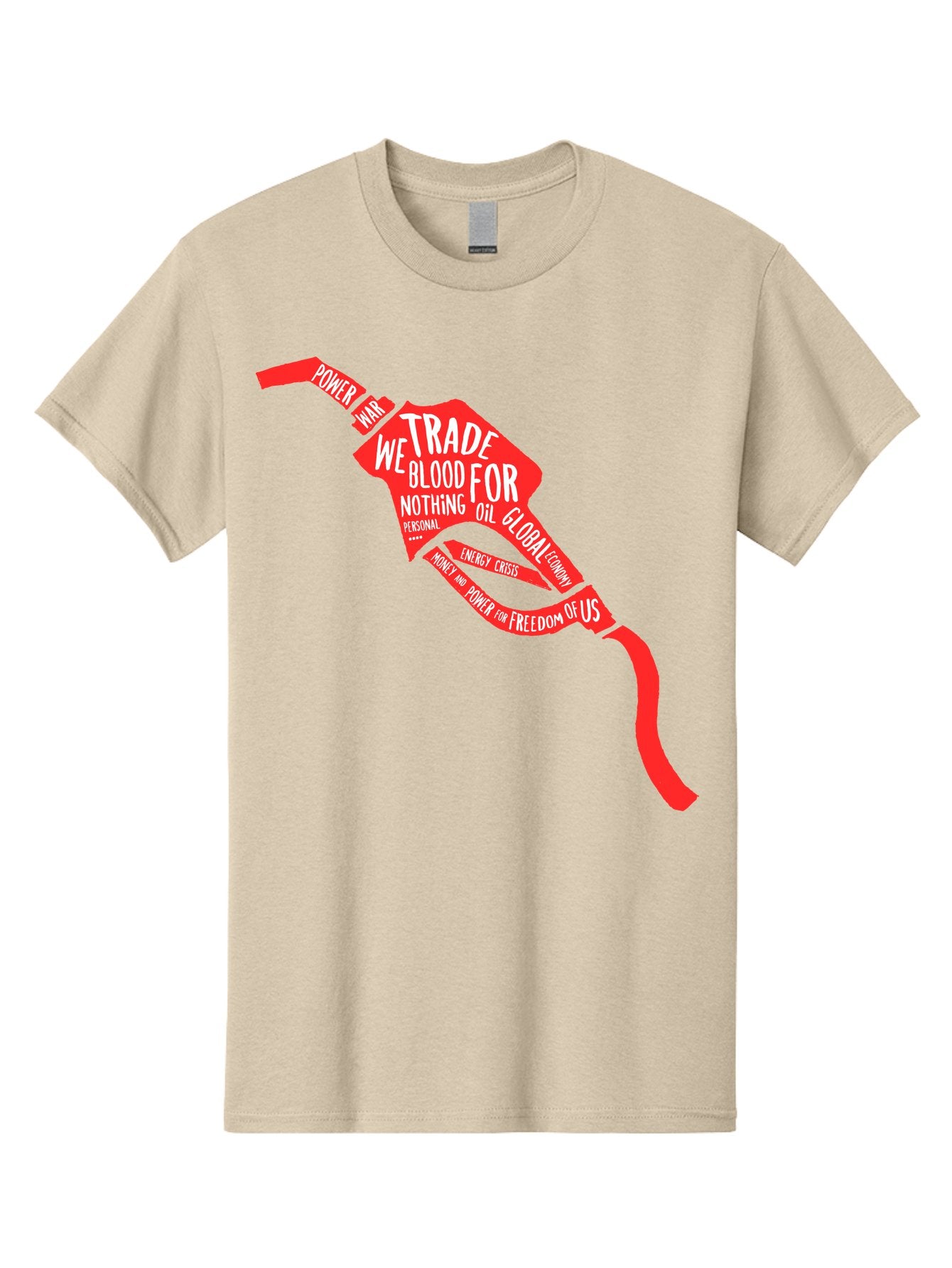 Blood Oil Men'S Graphic Tee, 100% Cotton, Comfortable Casual Summer Wear, Machine Washable, Protest Art, Social Commentary, Oil And Power, Global Economy, War And Energy Crisis, Power Of Money And Freedom Aae150