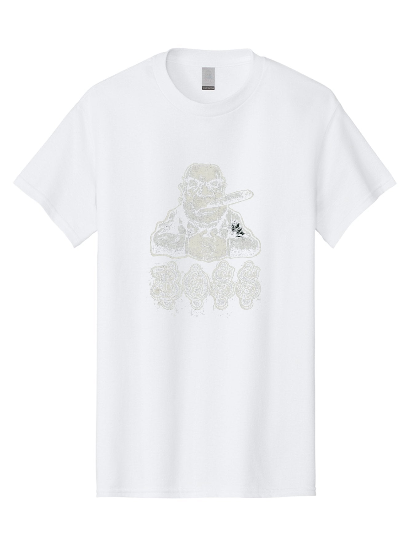 Boss Gangster Men'S Graphic Tee, 100% Cotton, Comfortable Casual Summer Wear, Machine Washable, Gangster With Cigar, Leader Figure, Tattooed Man, Cigar Smoker, Tough Guy Image, Powerful Stance, Bold Typography, Stylized Lettering Aae152 14