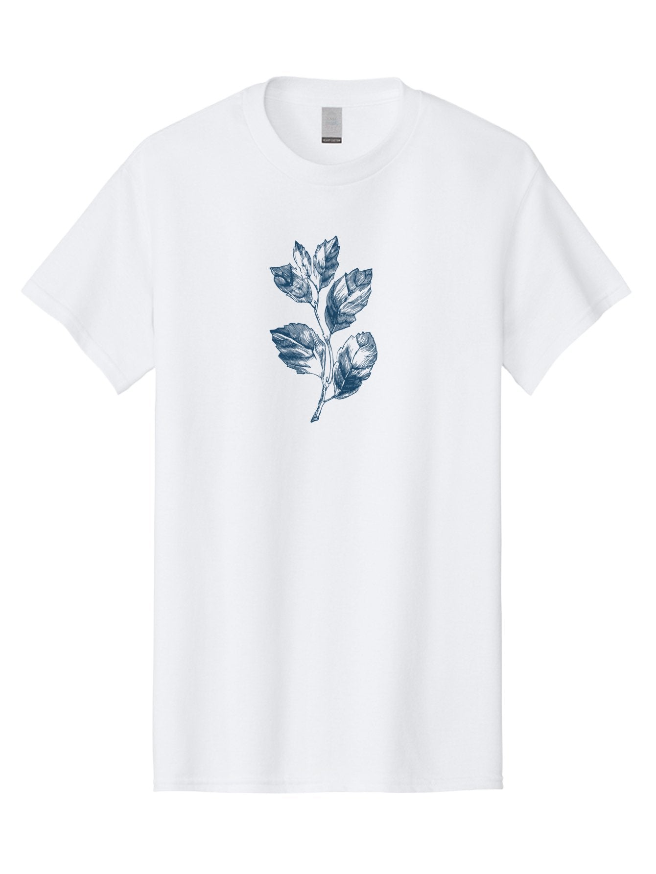 Leaves Men'S Graphic Tee, 100% Cotton, Comfortable Casual Summer Wear, Machine Washable, Leafy Branch, Artistic Illustration, Botanical Art, Leafy Greens, Nature-Inspired, Detailed Drawing, Stylized Foliage, Vibrant Leaf Aae153