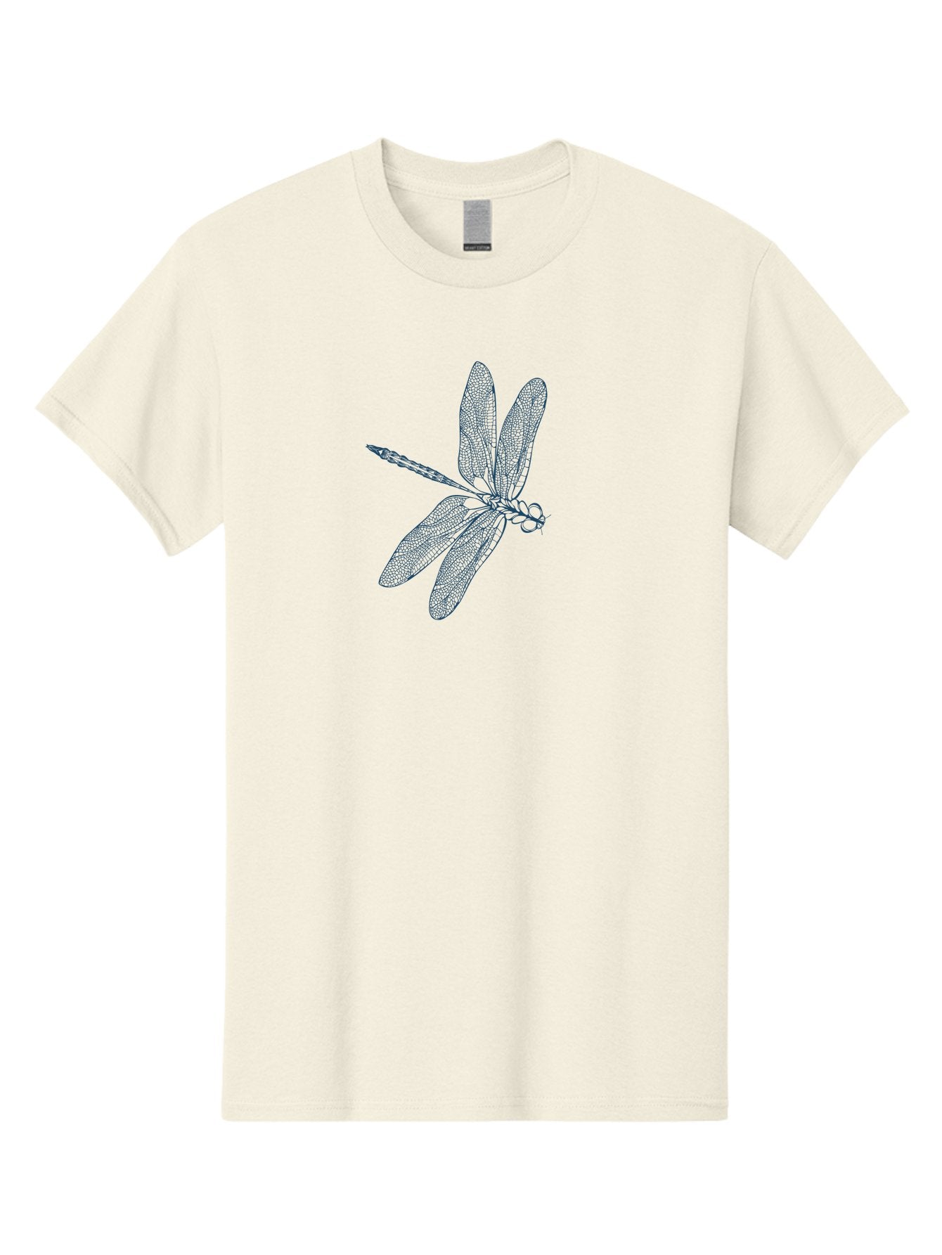 Botanical Dragonfly Art Men'S Graphic Tee, 100% Cotton, Comfortable Casual Summer Wear, Machine Washable, Dragonfly, Delicate Wings, Intricate Design, Abstract Art, Insect Illustration, Detailed Drawing, Nature-Inspired Aae154