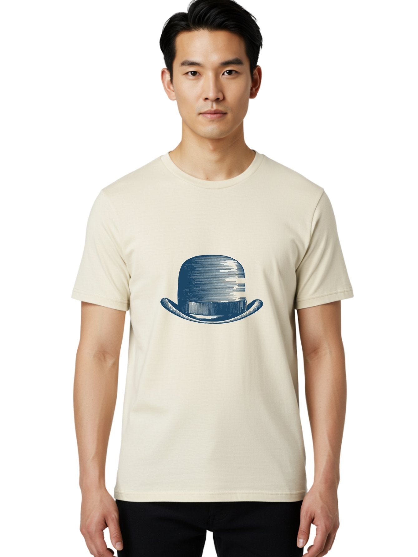 Bowler-Hat Men'S Graphic Tee, 100% Cotton, Comfortable Casual Summer Wear, Machine Washable, Bowler Hat, Classic Fashion, Vintage Style, Gentleman'S Accessory, Luxury Hat, Iconic Design, Retro Charm Aae156 27