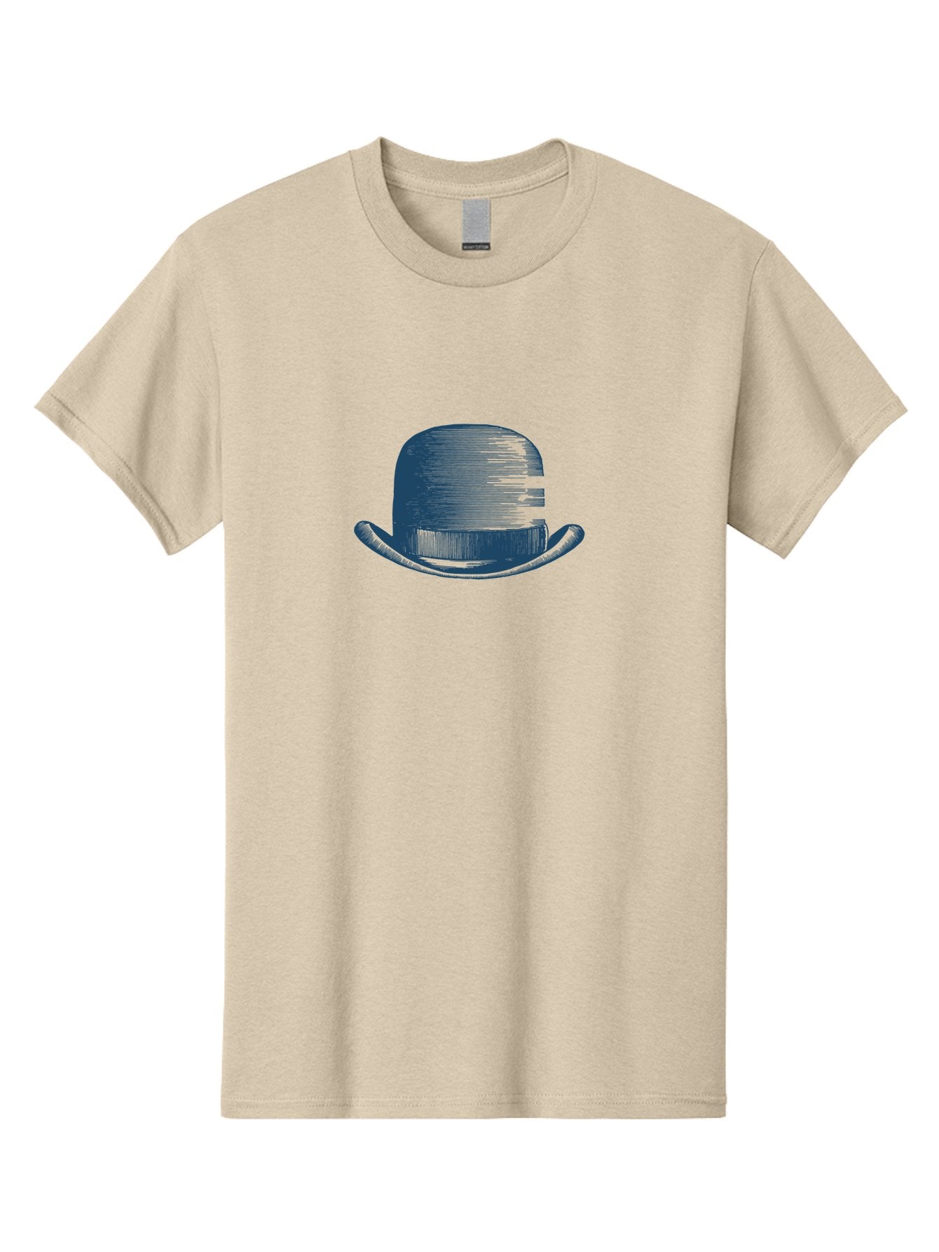 Bowler-Hat Men'S Graphic Tee, 100% Cotton, Comfortable Casual Summer Wear, Machine Washable, Bowler Hat, Classic Fashion, Vintage Style, Gentleman'S Accessory, Luxury Hat, Iconic Design, Retro Charm Aae156