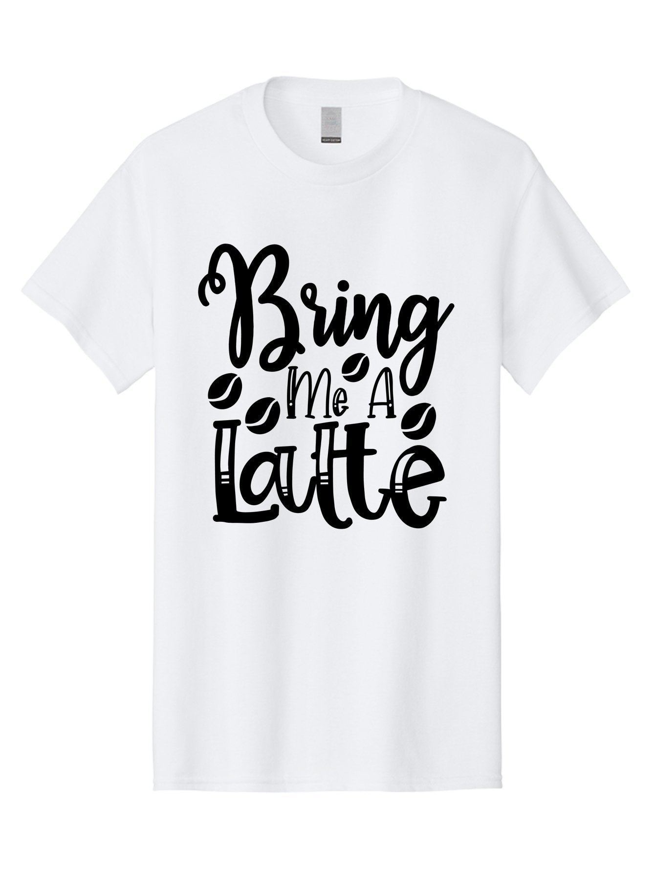 Bring Me A Latte Men'S Graphic Tee, 100% Cotton, Comfortable Casual Summer Wear, Machine Washable, Coffee Quotes, Latte Art, Coffee Lover, Caffeine Fix, Morning Coffee, Coffee Break, Coffee Beans, Latte Design Aae157 3