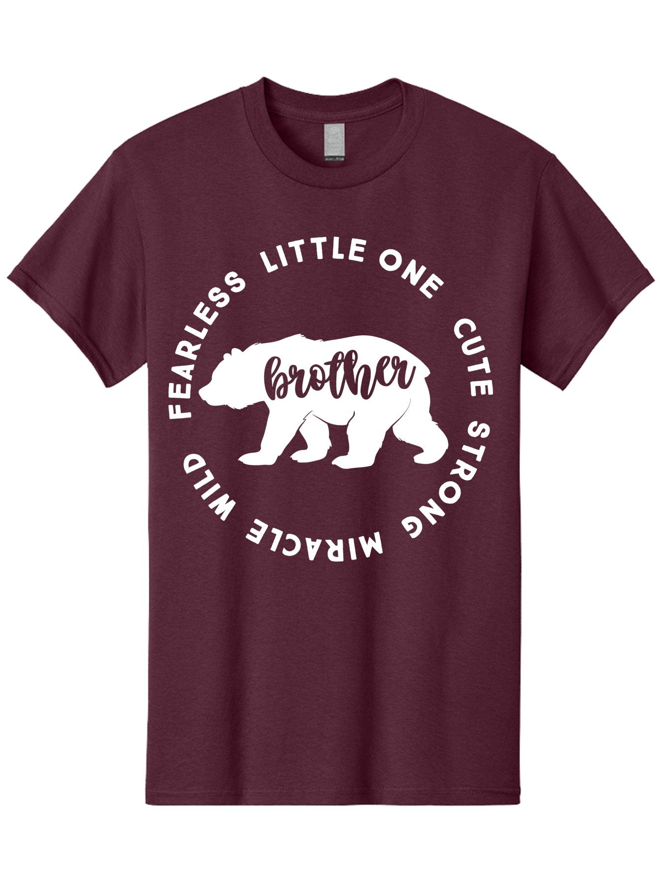 Brother Bear White Men'S Graphic Tee, 100% Cotton, Comfortable Casual Summer Wear, Machine Washable, Brother Bear, Bear Silhouette, Cute Brother, Wild Child, Miracle Boy, Fearless Kid, Strong Brother, Little One, Brother Bear Graphics, Aae158