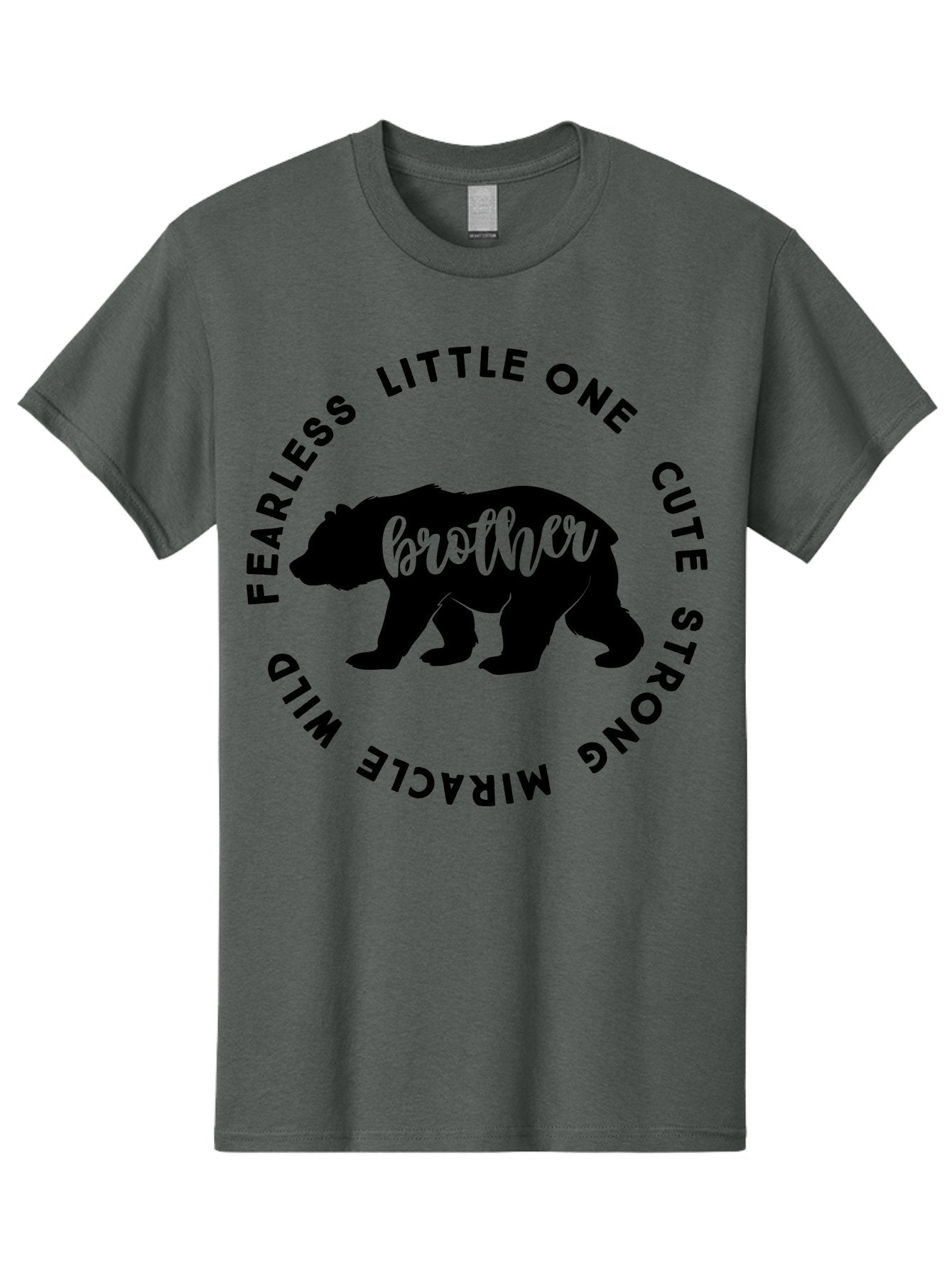 Brother Bear Men'S Graphic Tee, 100% Cotton, Comfortable Casual Summer Wear, Machine Washable, Brother Bear Design, Bear Silhouette, Cute Bear Graphic, Strong Brother Quote, Fearless Little One, Wild Miracle, Custom Brother Gift, Aae159
