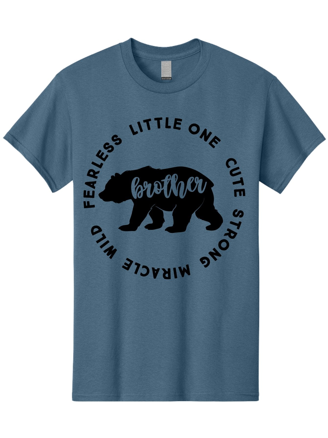 Brother Bear Men'S Graphic Tee, 100% Cotton, Comfortable Casual Summer Wear, Machine Washable, Brother Bear Design, Bear Silhouette, Cute Bear Graphic, Strong Brother Quote, Fearless Little One, Wild Miracle, Custom Brother Gift, Aae159 12