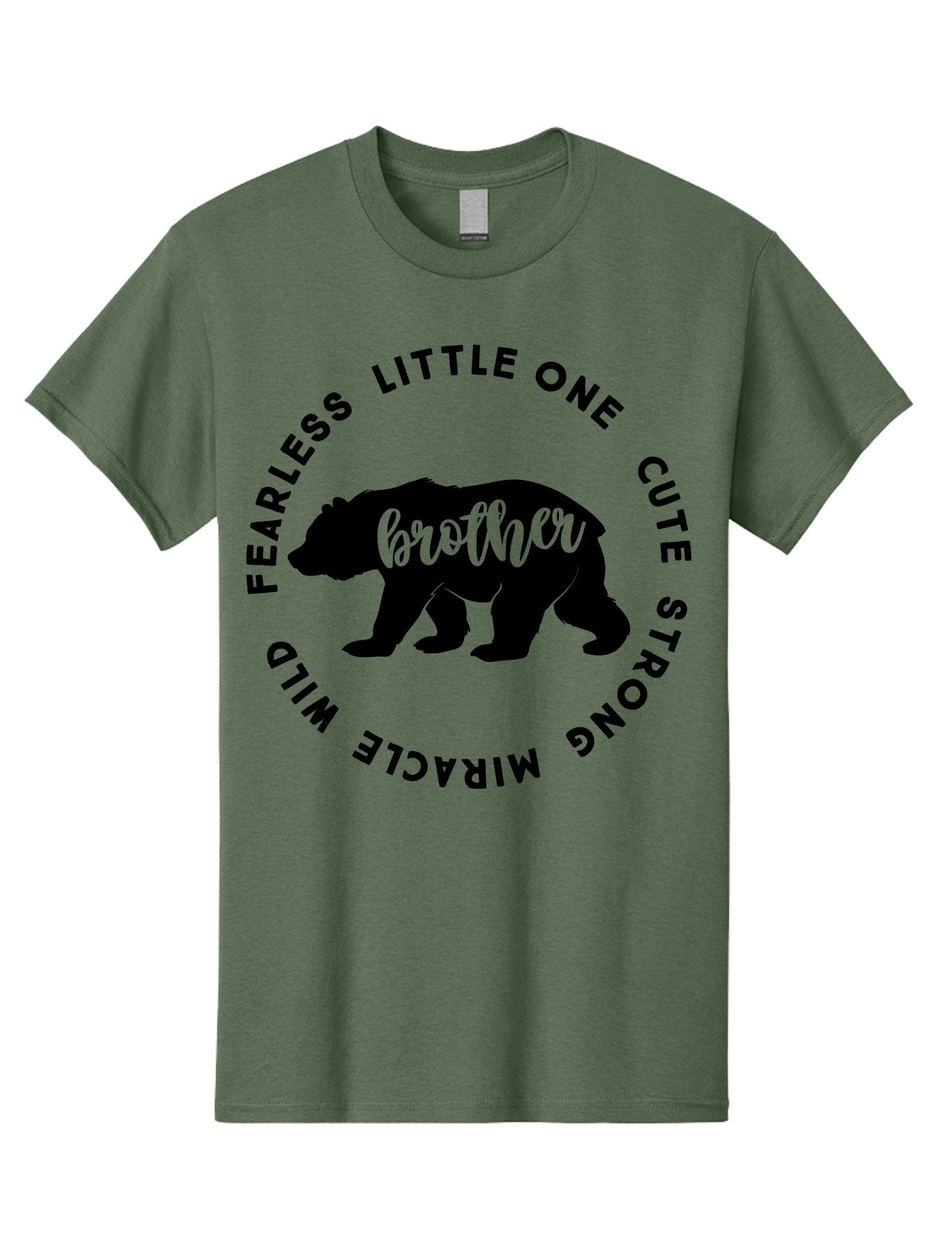 Brother Bear Men'S Graphic Tee, 100% Cotton, Comfortable Casual Summer Wear, Machine Washable, Brother Bear Design, Bear Silhouette, Cute Bear Graphic, Strong Brother Quote, Fearless Little One, Wild Miracle, Custom Brother Gift, Aae159 9