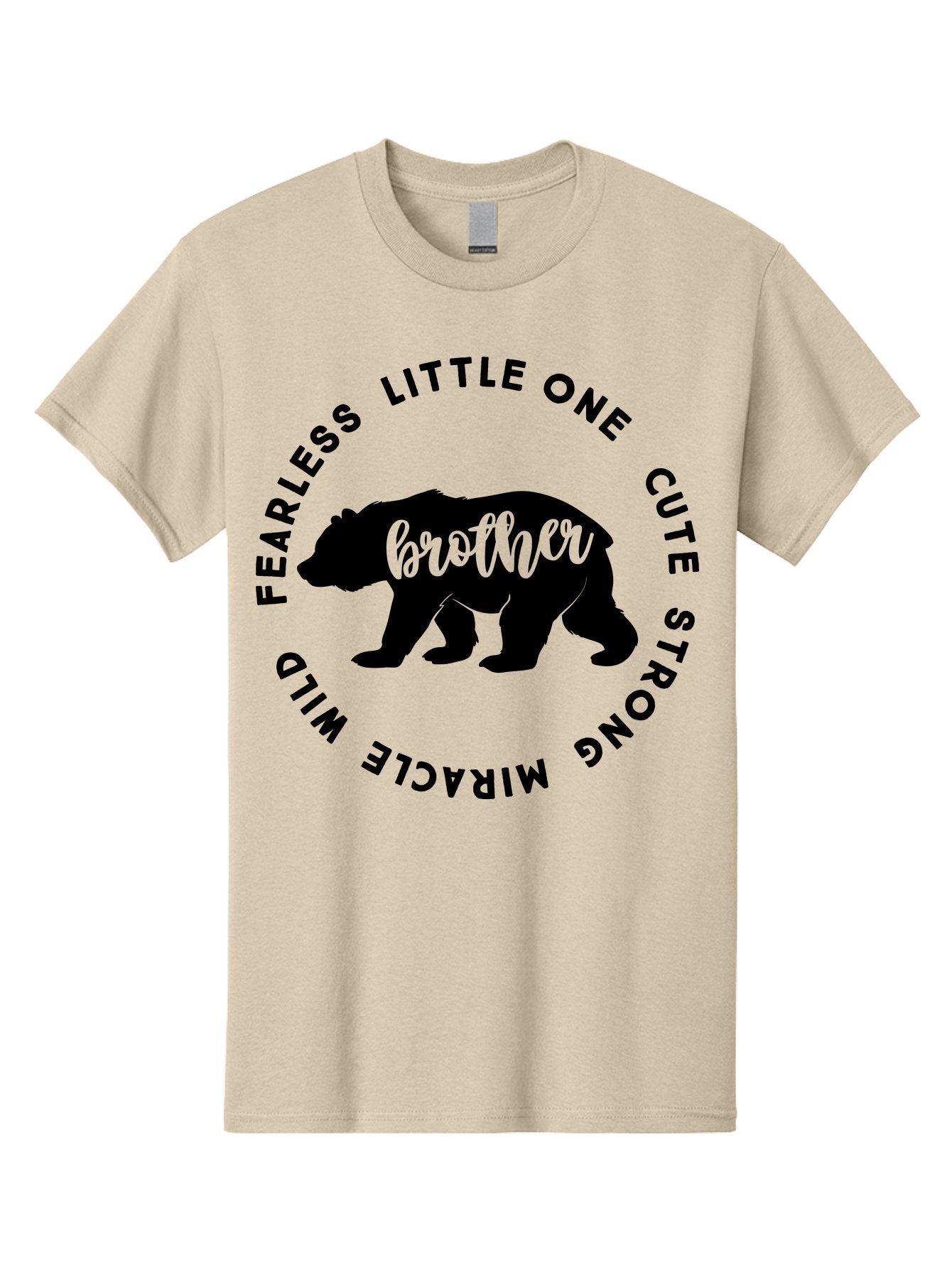 Brother Bear Men'S Graphic Tee, 100% Cotton, Comfortable Casual Summer Wear, Machine Washable, Brother Bear Design, Bear Silhouette, Cute Bear Graphic, Strong Brother Quote, Fearless Little One, Wild Miracle, Custom Brother Gift, Aae159 4