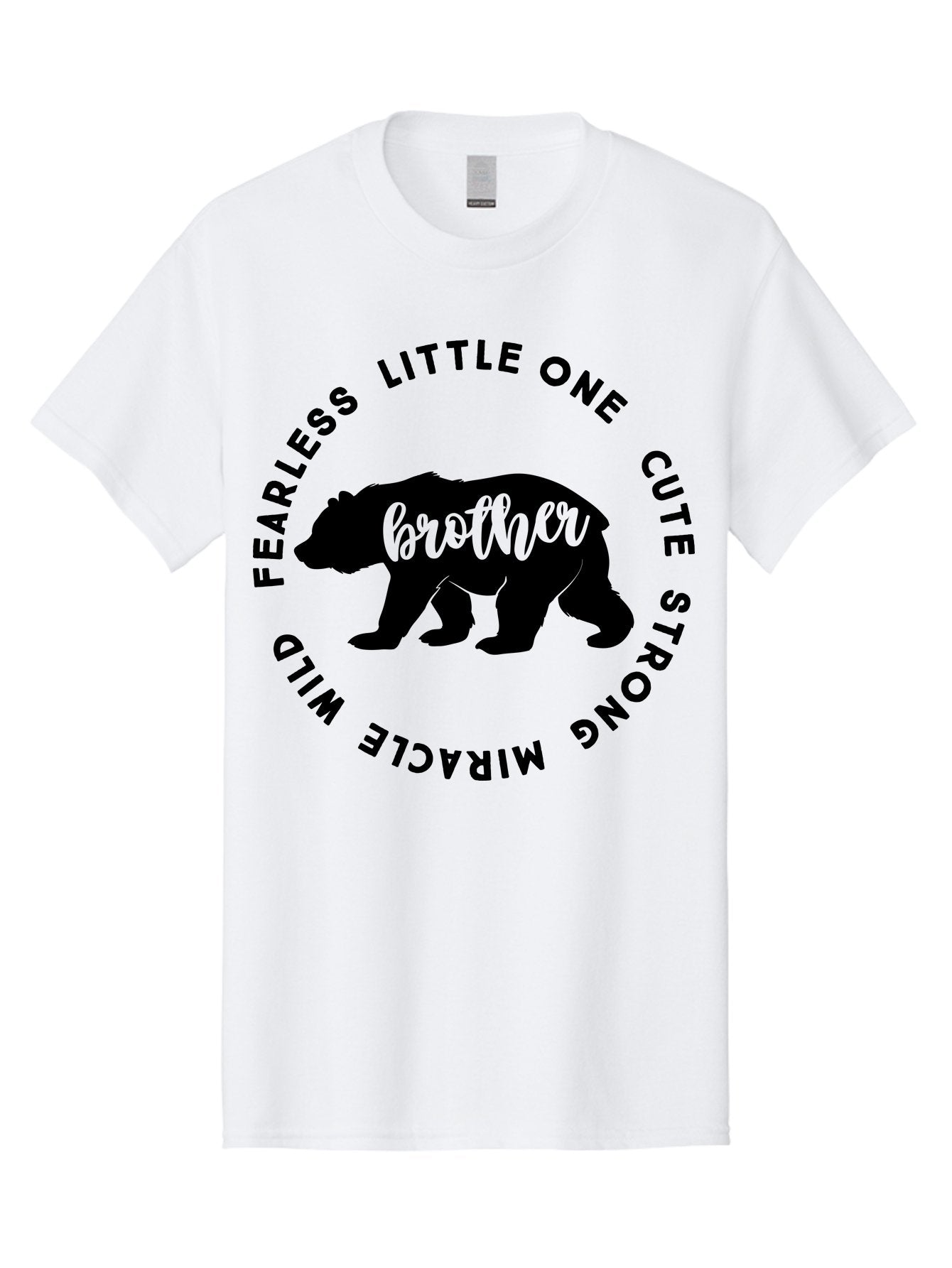 Brother Bear Men'S Graphic Tee, 100% Cotton, Comfortable Casual Summer Wear, Machine Washable, Brother Bear Design, Bear Silhouette, Cute Bear Graphic, Strong Brother Quote, Fearless Little One, Wild Miracle, Custom Brother Gift, Aae159