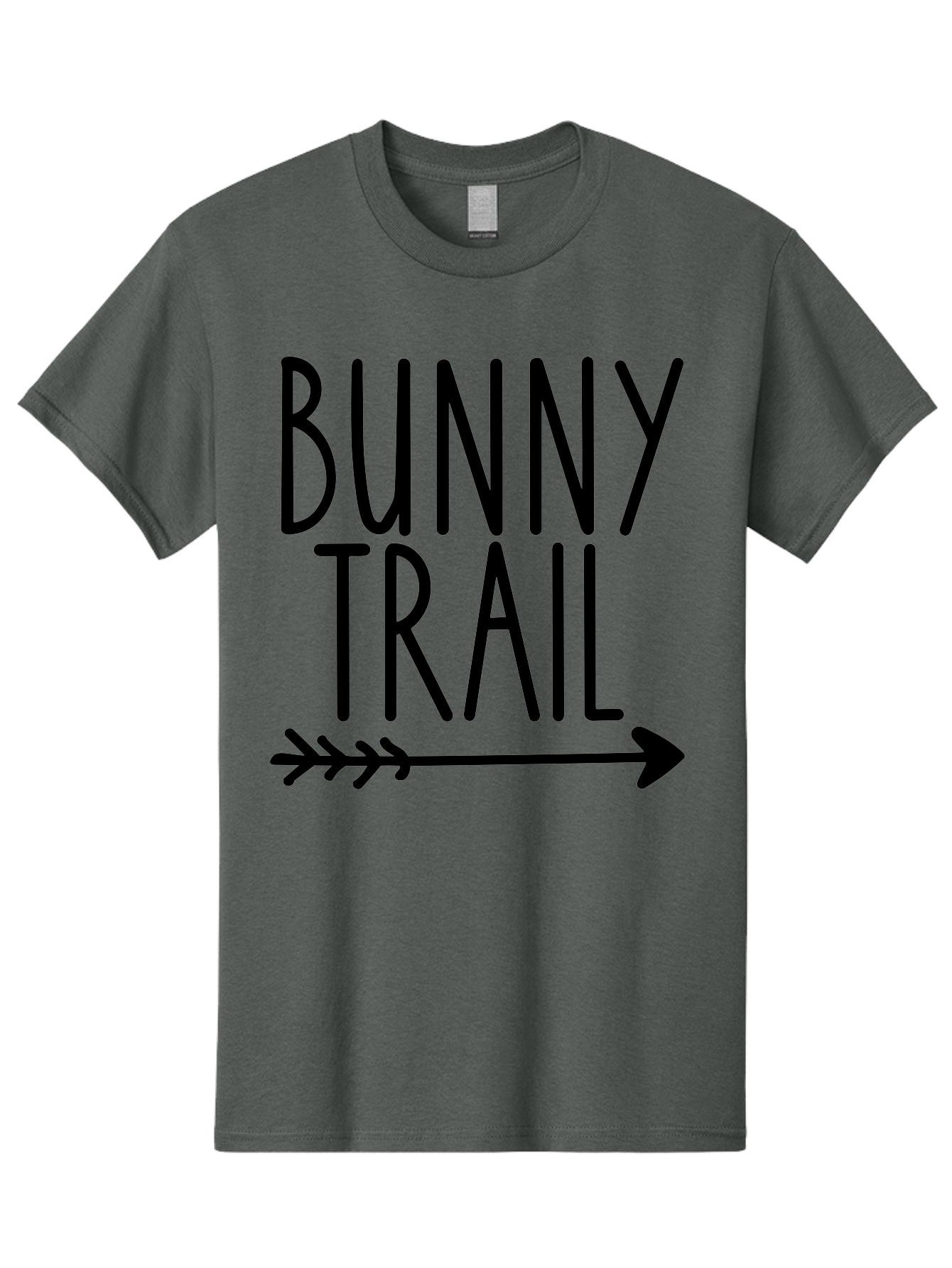 Bunny Trail This Way Men'S Graphic Tee, 100% Cotton, Comfortable Casual Summer Wear, Machine Washable, Bunny Trail, Arrow Graphic, Directional Signage, Playful Design, Whimsical Theme, Black Text, Bold Font, Graphic Illustration, Easter Theme, Aae162 11