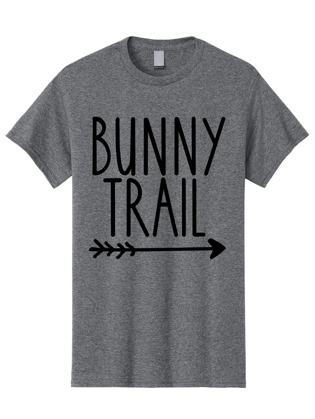 Bunny Trail This Way Men'S Graphic Tee, 100% Cotton, Comfortable Casual Summer Wear, Machine Washable, Bunny Trail, Arrow Graphic, Directional Signage, Playful Design, Whimsical Theme, Black Text, Bold Font, Graphic Illustration, Easter Theme, Aae162 14