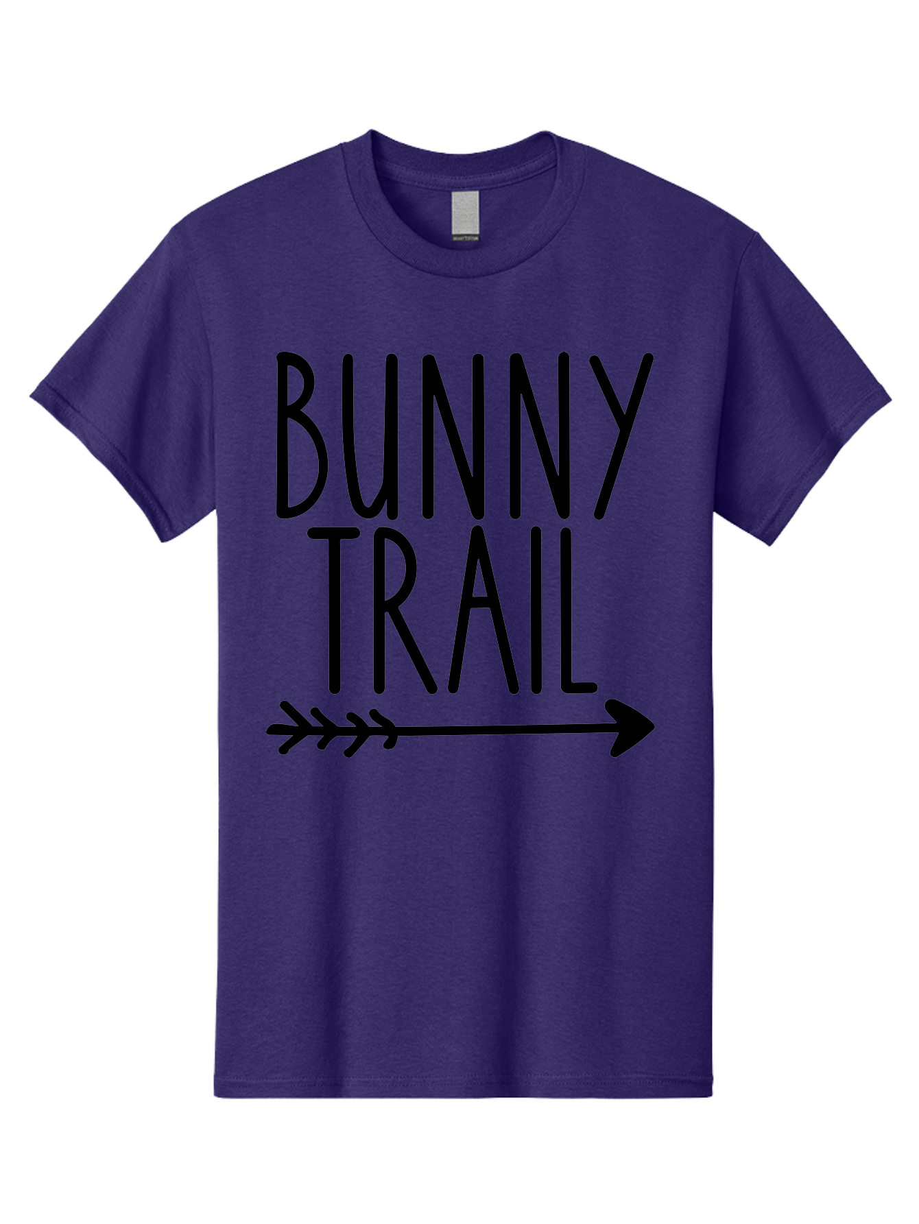 Bunny Trail This Way Men'S Graphic Tee, 100% Cotton, Comfortable Casual Summer Wear, Machine Washable, Bunny Trail, Arrow Graphic, Directional Signage, Playful Design, Whimsical Theme, Black Text, Bold Font, Graphic Illustration, Easter Theme, Aae162 9