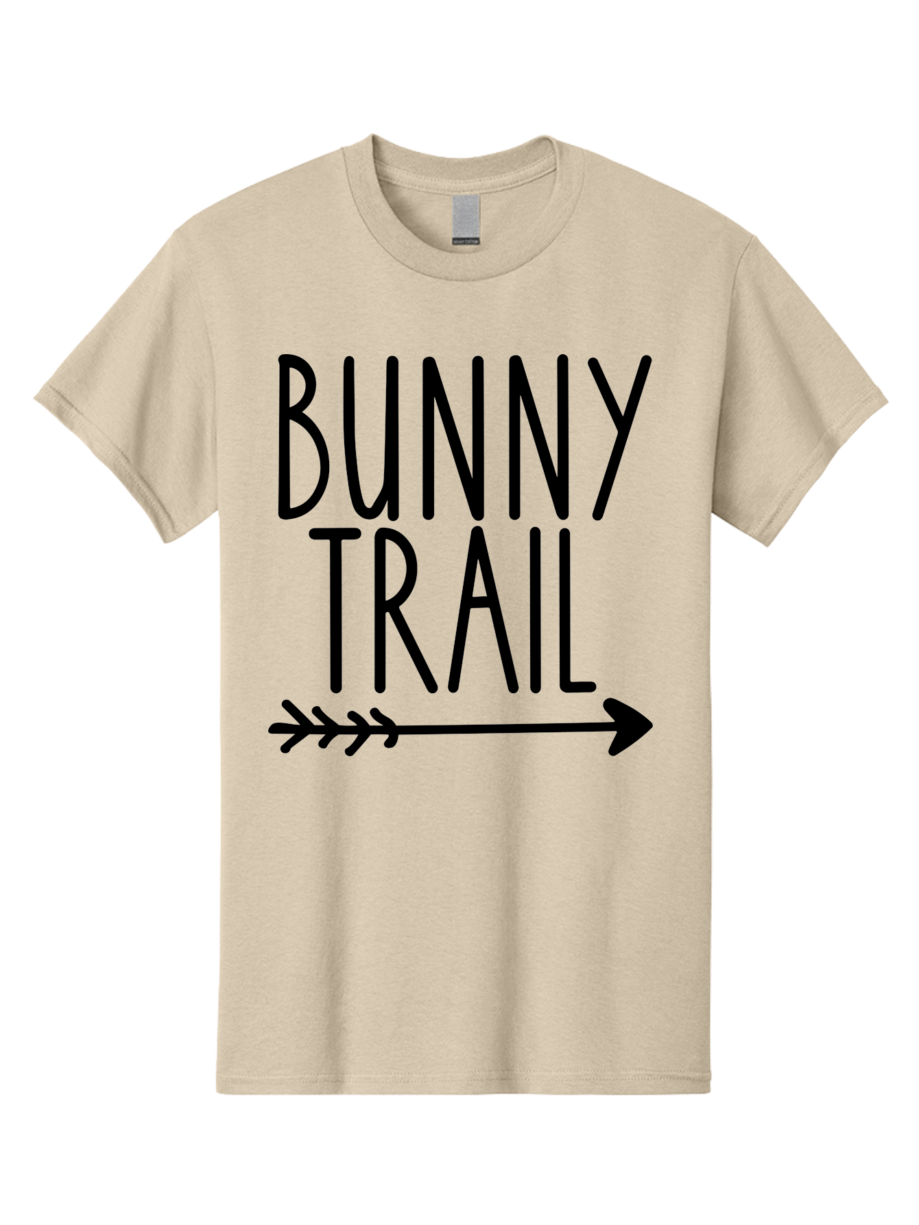 Bunny Trail This Way Men'S Graphic Tee, 100% Cotton, Comfortable Casual Summer Wear, Machine Washable, Bunny Trail, Arrow Graphic, Directional Signage, Playful Design, Whimsical Theme, Black Text, Bold Font, Graphic Illustration, Easter Theme, Aae162 23