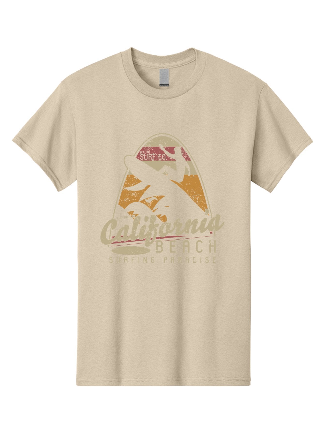 California Beach Surfing Paradise Men'S Graphic Tee, 100% Cotton, Comfortable Casual Summer Wear, Machine Washable, Surfer Riding Wave, California Beach Scene, Surfing Culture, Beach Lifestyle, Surfboard Graphic, Coastal Vibes, Paradise Found, Aae166 12