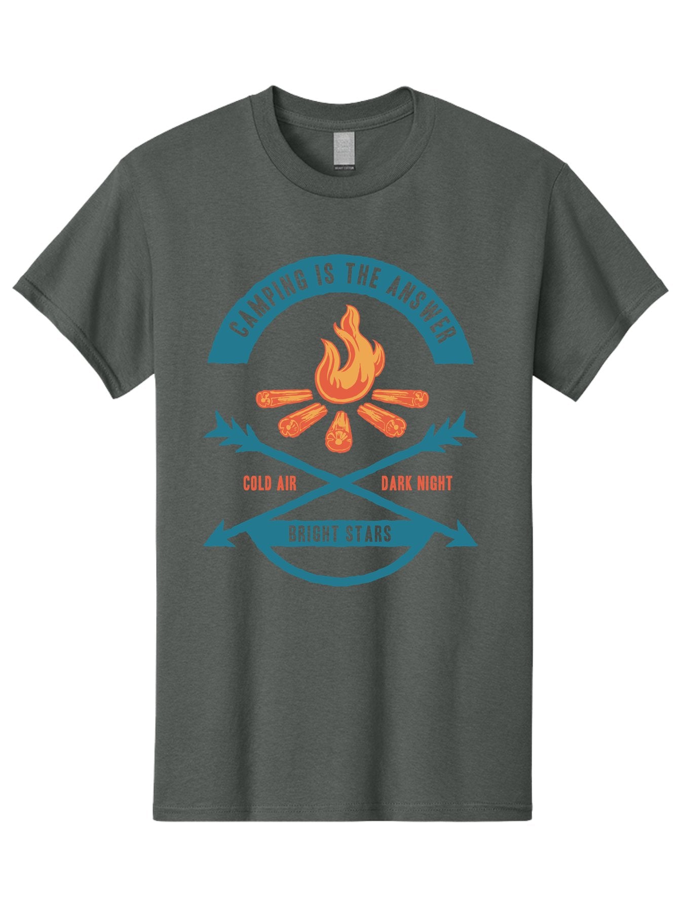 Camping Is The Answer Men'S Graphic Tee, 100% Cotton, Comfortable Casual Summer Wear, Machine Washable, Camping Adventure, Outdoor Recreation, Campfire, Camping Trip, Wilderness Exploration, Nature Escape, Outdoor Enthusiasts Aae168 10