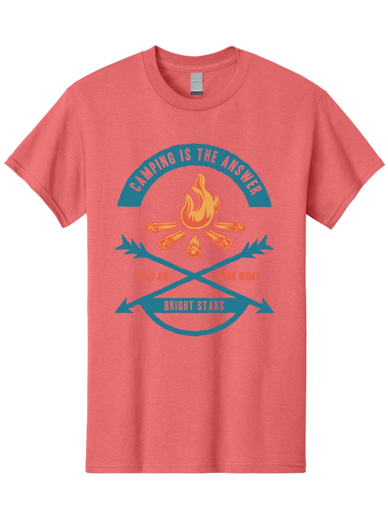 Camping Is The Answer Men'S Graphic Tee, 100% Cotton, Comfortable Casual Summer Wear, Machine Washable, Camping Adventure, Outdoor Recreation, Campfire, Camping Trip, Wilderness Exploration, Nature Escape, Outdoor Enthusiasts Aae168 8