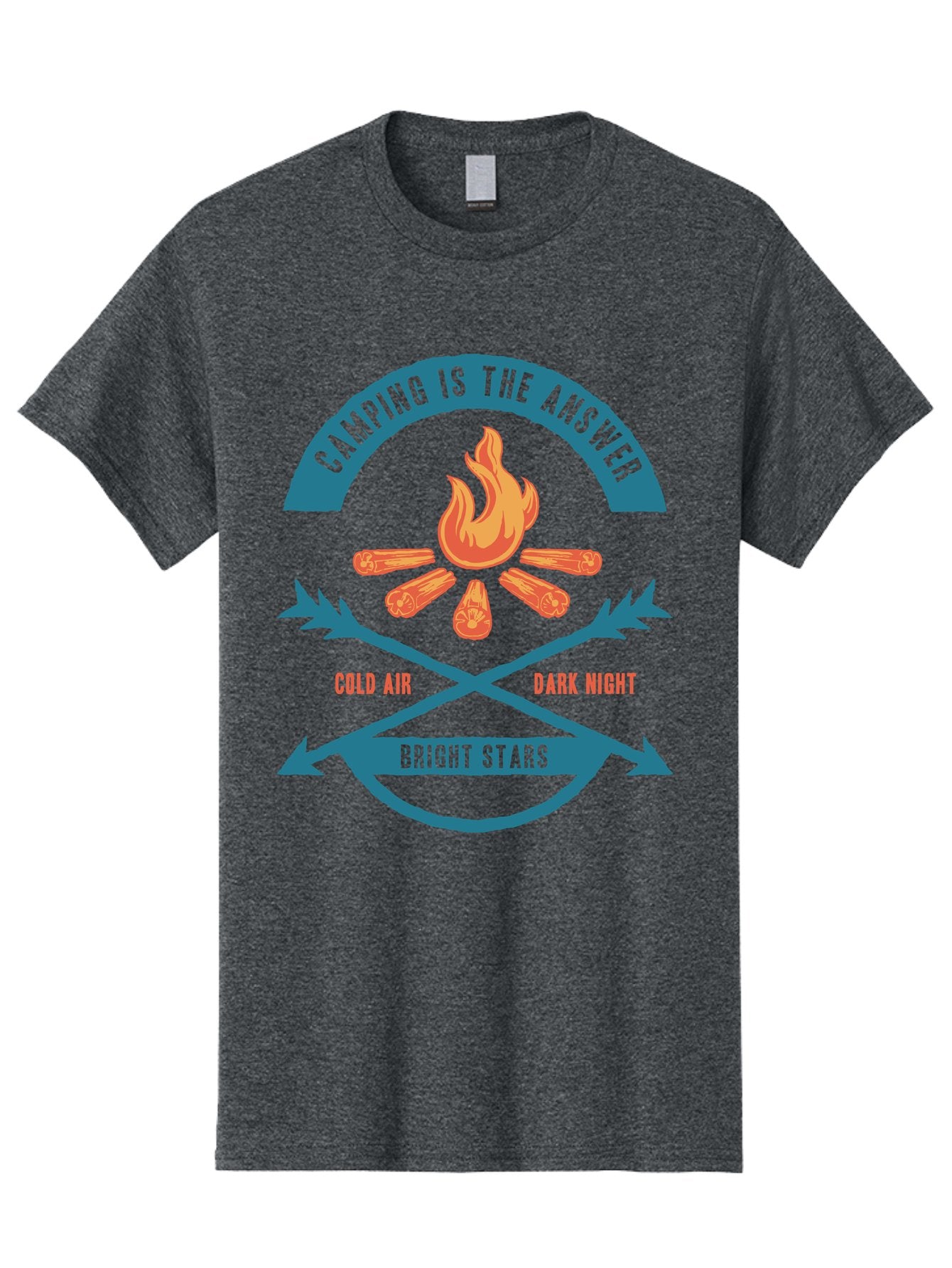 Camping Is The Answer Men'S Graphic Tee, 100% Cotton, Comfortable Casual Summer Wear, Machine Washable, Camping Adventure, Outdoor Recreation, Campfire, Camping Trip, Wilderness Exploration, Nature Escape, Outdoor Enthusiasts Aae168 9