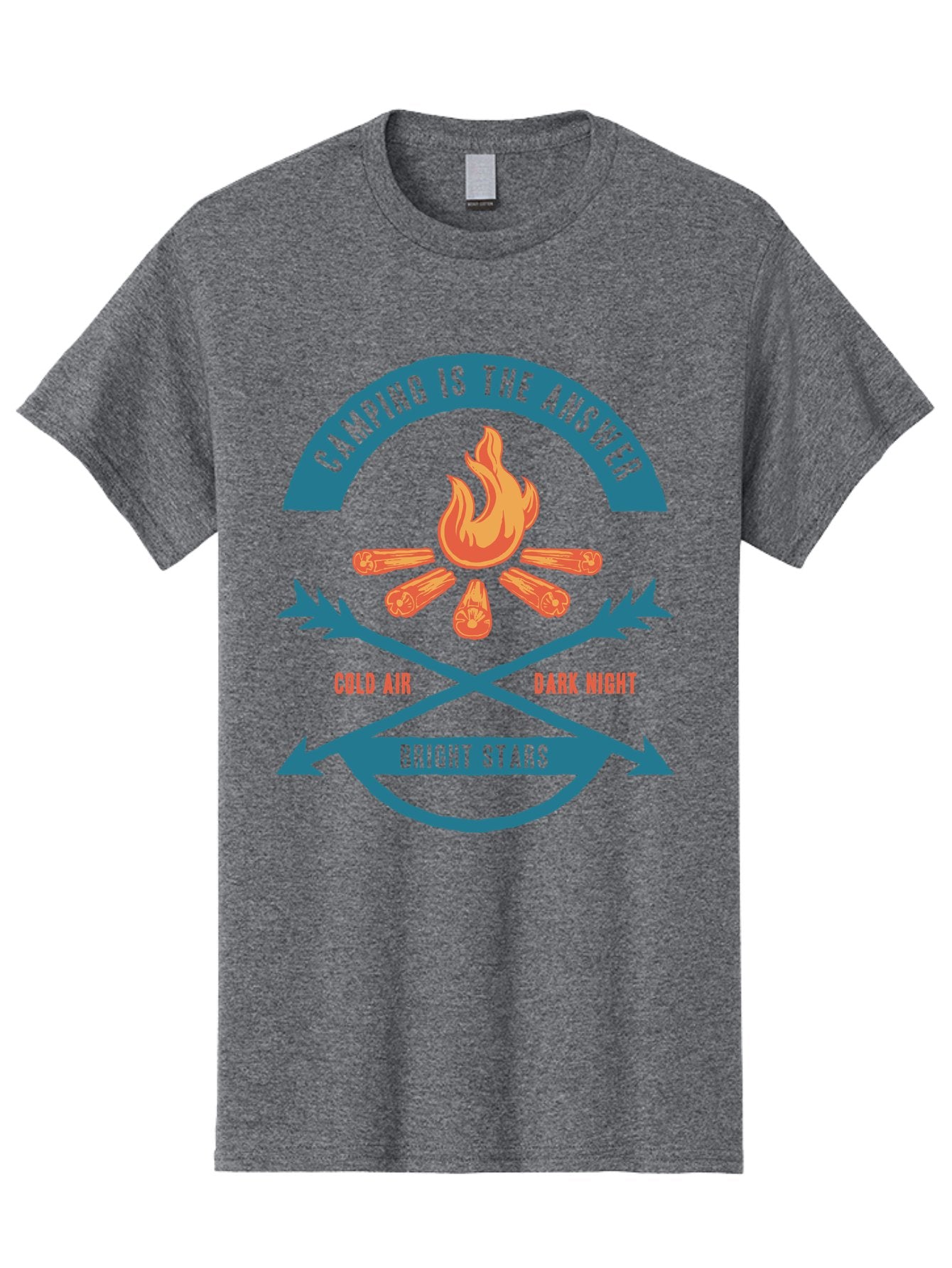 Camping Is The Answer Men'S Graphic Tee, 100% Cotton, Comfortable Casual Summer Wear, Machine Washable, Camping Adventure, Outdoor Recreation, Campfire, Camping Trip, Wilderness Exploration, Nature Escape, Outdoor Enthusiasts Aae168 3
