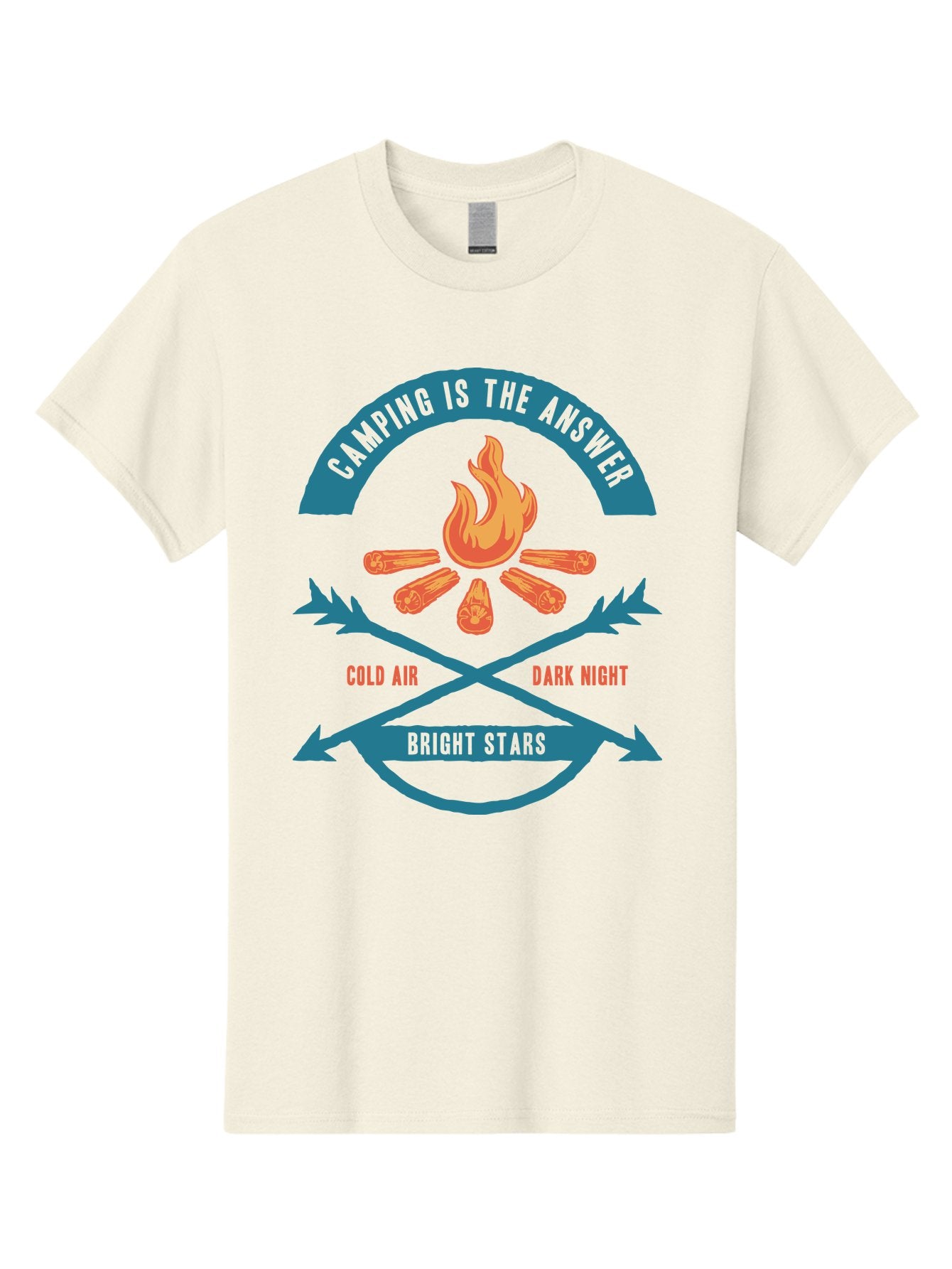 Camping Is The Answer Men'S Graphic Tee, 100% Cotton, Comfortable Casual Summer Wear, Machine Washable, Camping Adventure, Outdoor Recreation, Campfire, Camping Trip, Wilderness Exploration, Nature Escape, Outdoor Enthusiasts Aae168 13