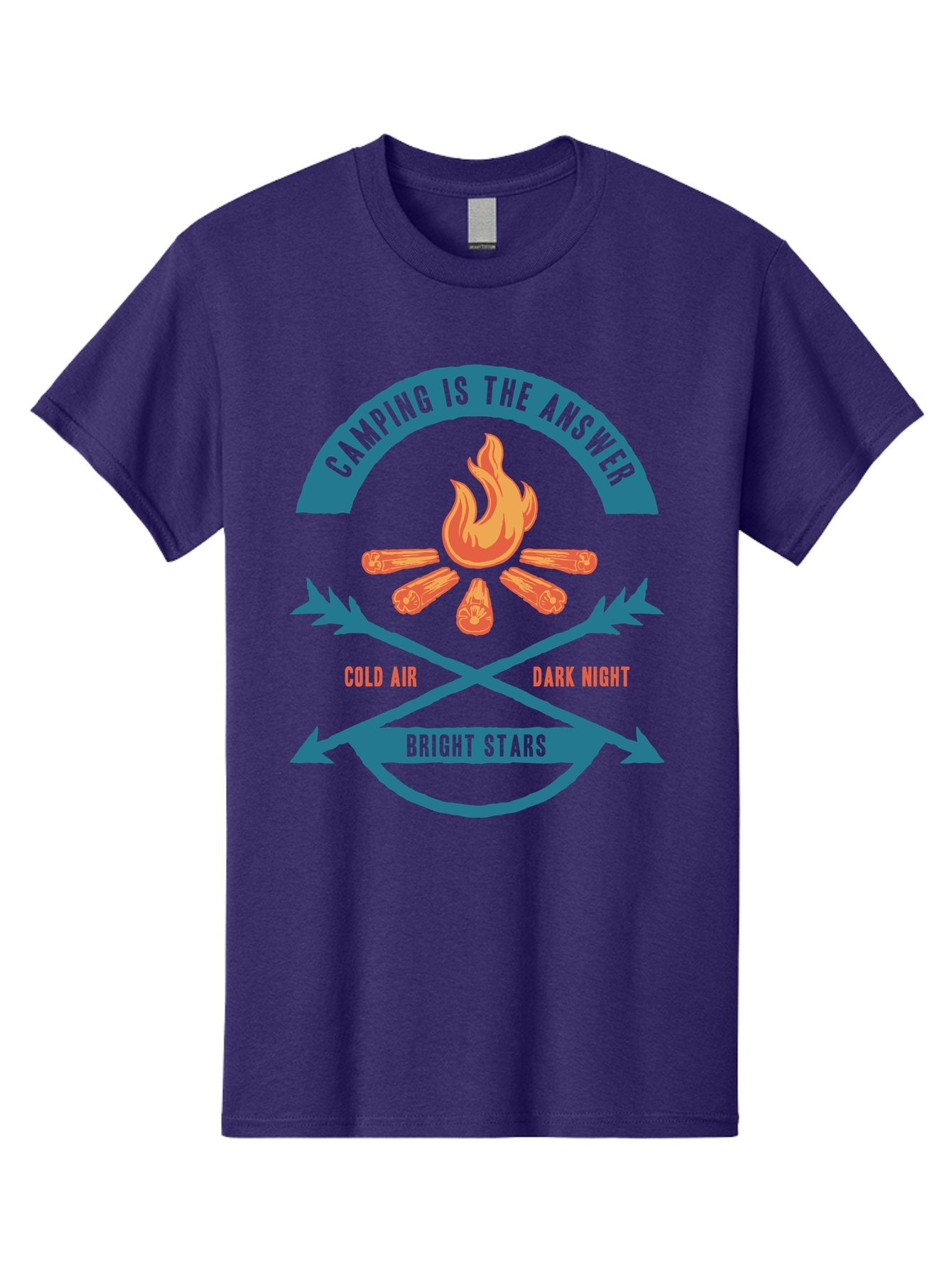 Camping Is The Answer Men'S Graphic Tee, 100% Cotton, Comfortable Casual Summer Wear, Machine Washable, Camping Adventure, Outdoor Recreation, Campfire, Camping Trip, Wilderness Exploration, Nature Escape, Outdoor Enthusiasts Aae168 4