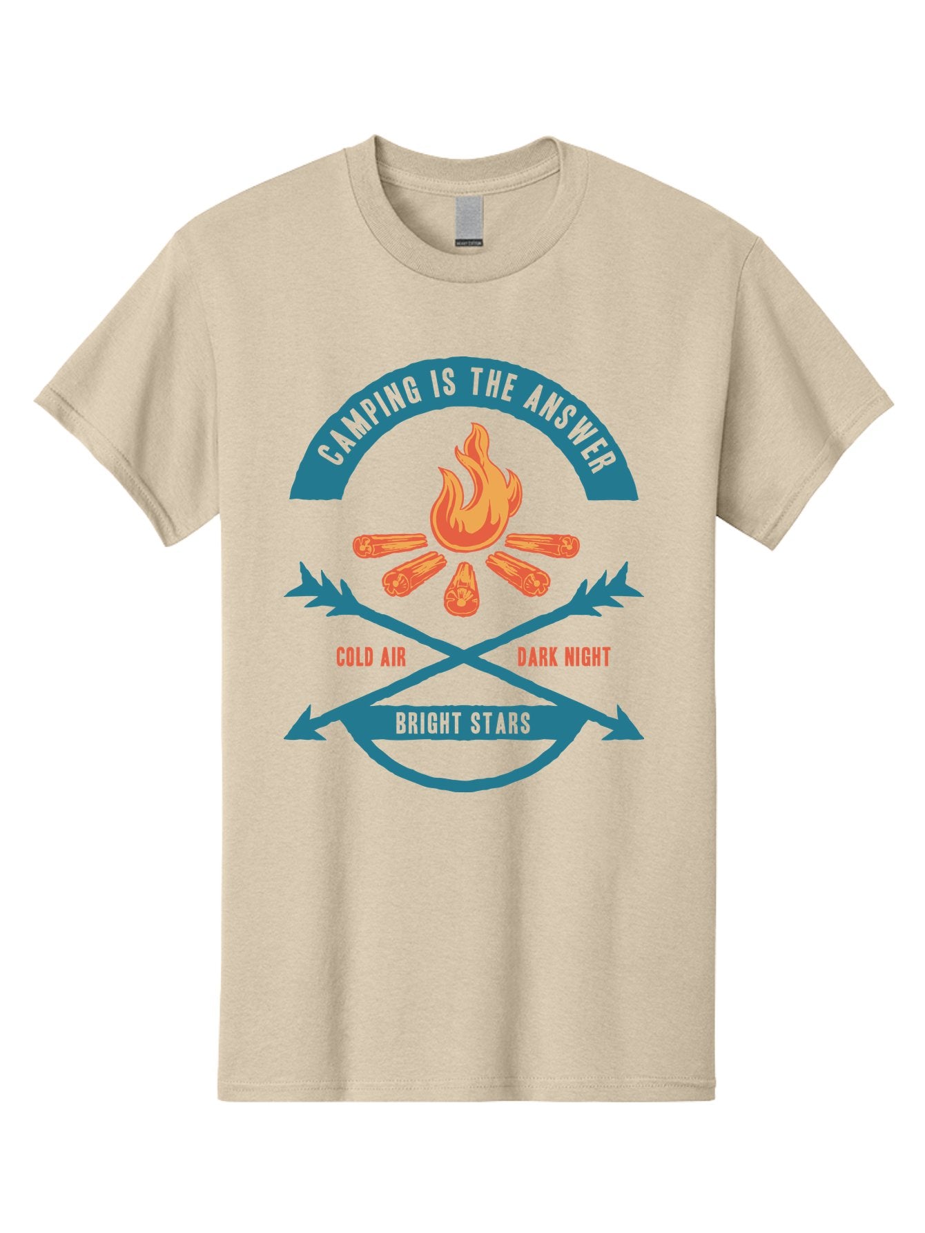 Camping Is The Answer Men'S Graphic Tee, 100% Cotton, Comfortable Casual Summer Wear, Machine Washable, Camping Adventure, Outdoor Recreation, Campfire, Camping Trip, Wilderness Exploration, Nature Escape, Outdoor Enthusiasts Aae168 11
