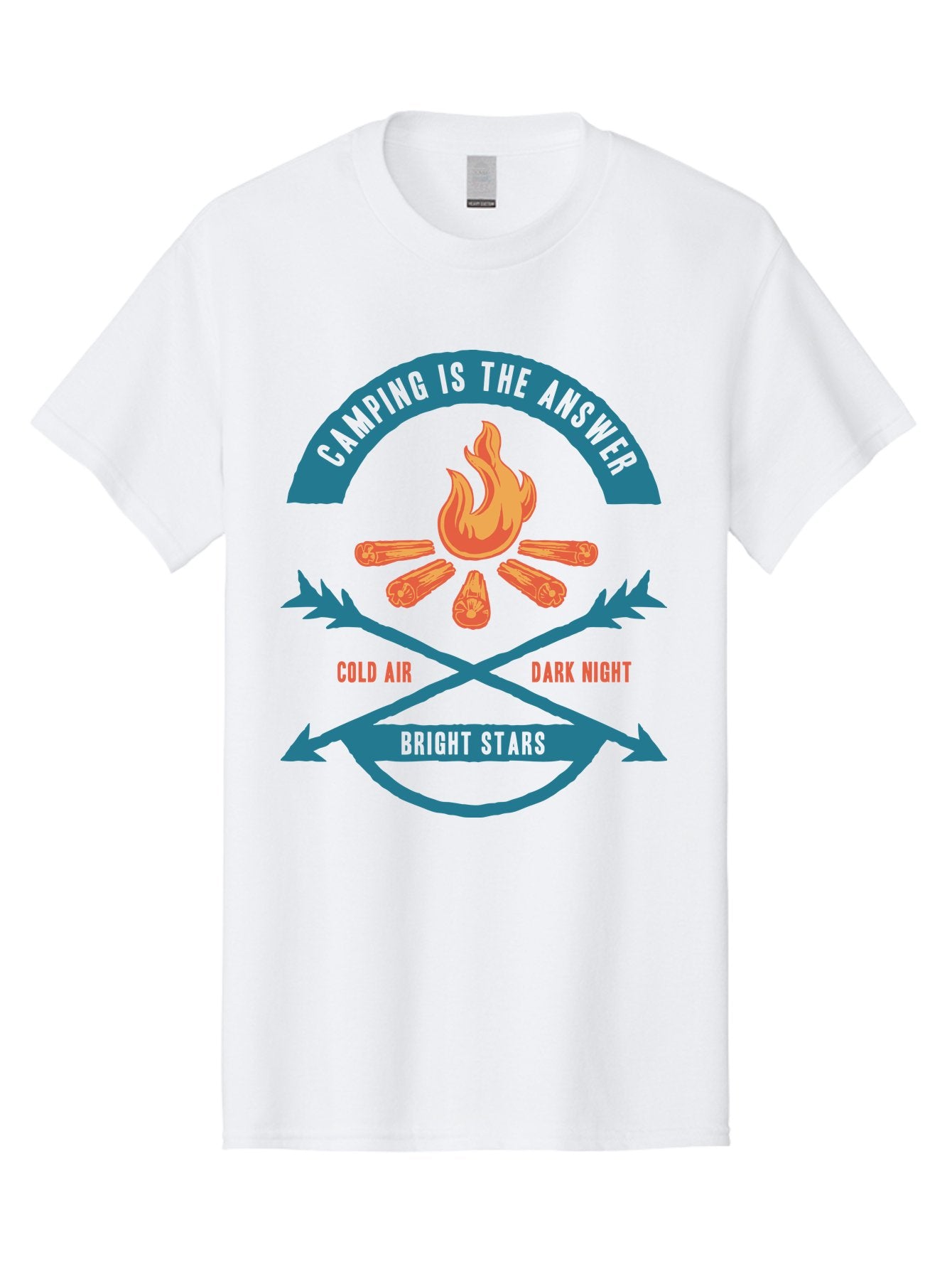 Camping Is The Answer Men'S Graphic Tee, 100% Cotton, Comfortable Casual Summer Wear, Machine Washable, Camping Adventure, Outdoor Recreation, Campfire, Camping Trip, Wilderness Exploration, Nature Escape, Outdoor Enthusiasts Aae168 14