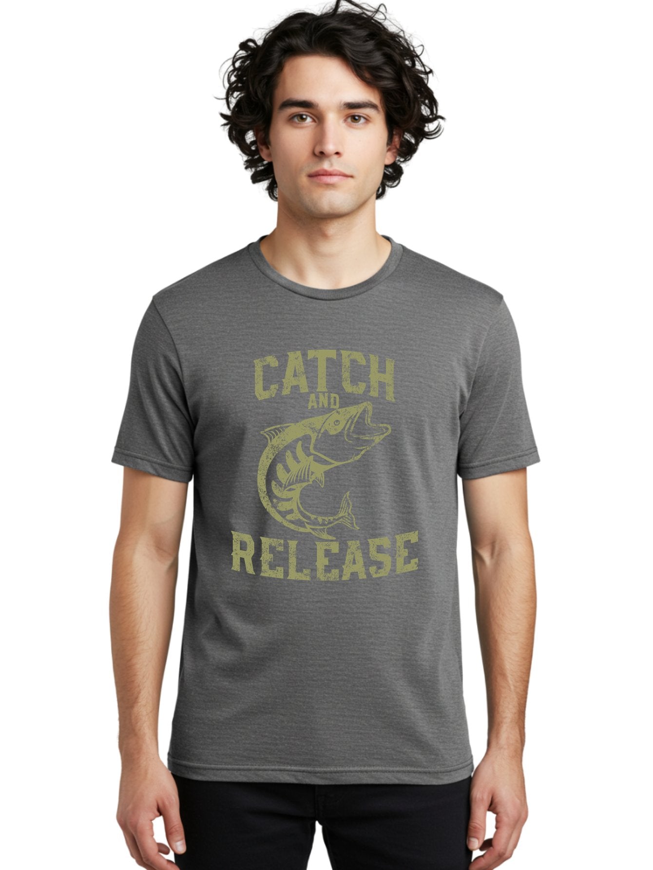 Catch And Release -Men Men'S Graphic Tee, 100% Cotton, Comfortable Casual Summer Wear, Machine Washable, Fishing, Outdoor Activity, Conservation Effort, Recreational Fishing, Catch And Release, Fish Illustration, Nature Preservation Aae169 19