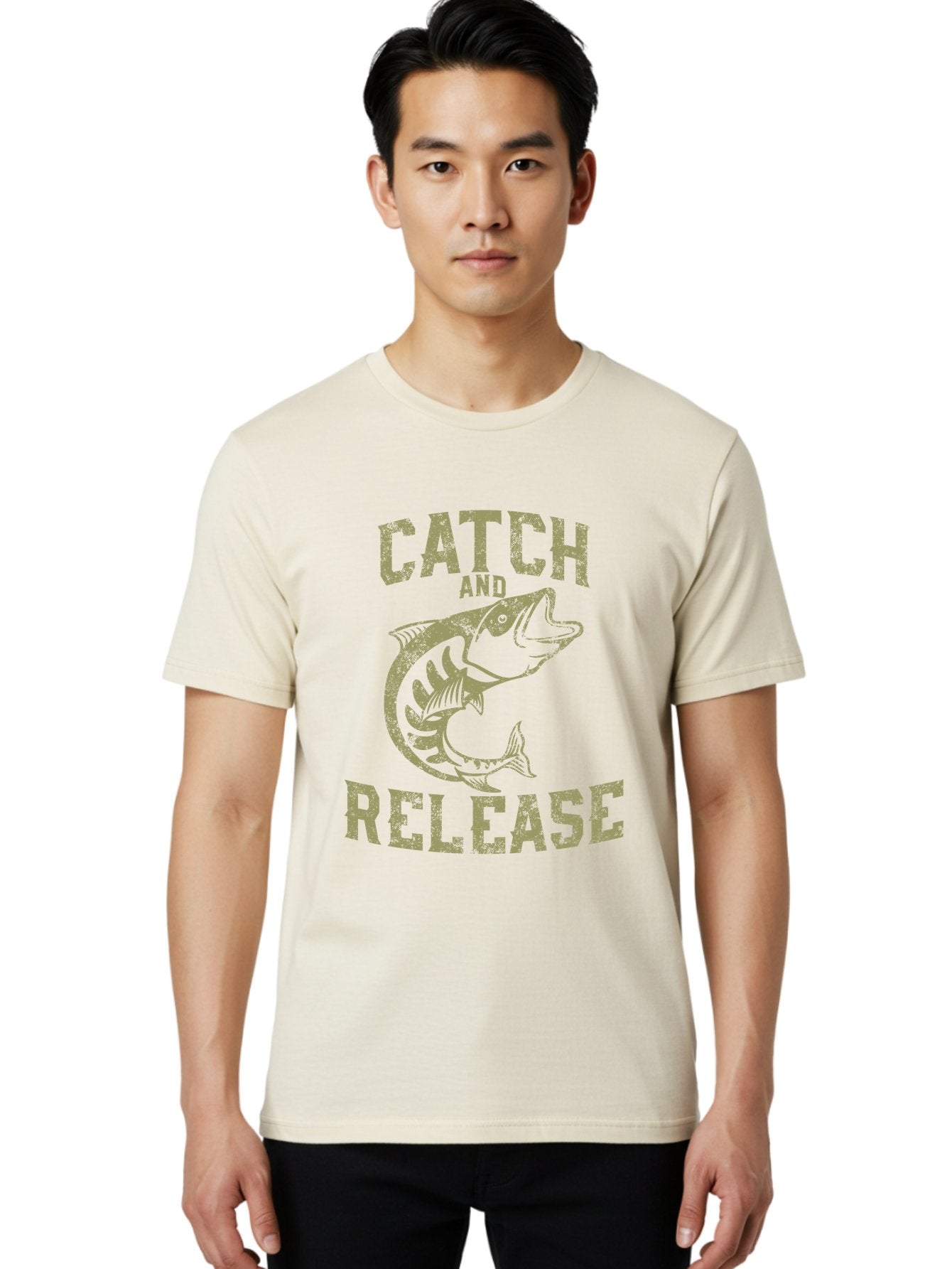 Catch And Release -Men Men'S Graphic Tee, 100% Cotton, Comfortable Casual Summer Wear, Machine Washable, Fishing, Outdoor Activity, Conservation Effort, Recreational Fishing, Catch And Release, Fish Illustration, Nature Preservation Aae169 16