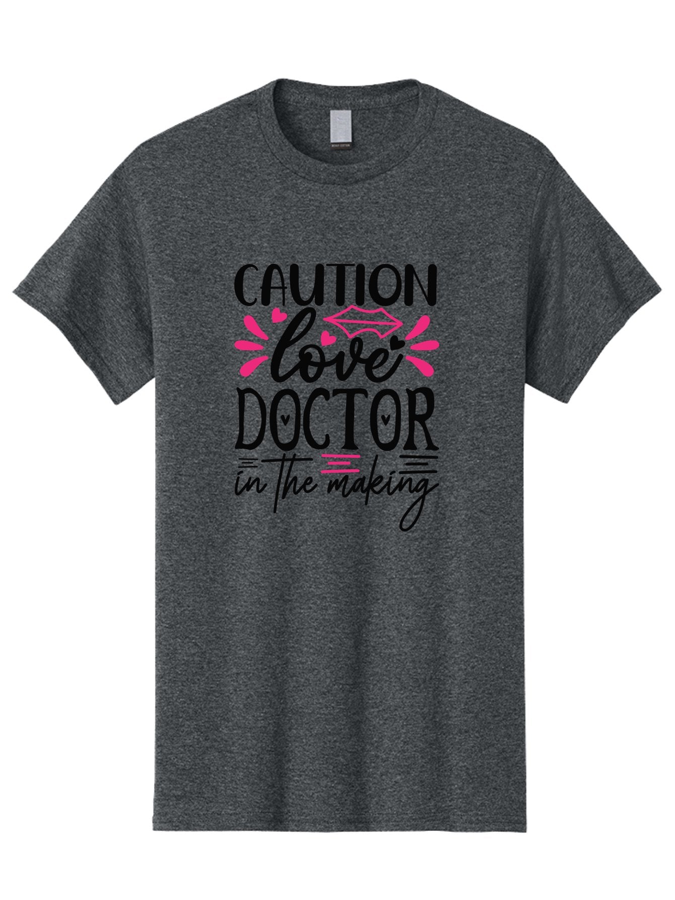Caution Love Doctor In The Making Men'S Graphic Tee, 100% Cotton, Comfortable Casual Summer Wear, Machine Washable, Funny Quote, Cute Design, Medical Humor, Doctor In Training, Love Doctor, Funny Medical Quote, Quirky Medical Humor, Aae171 6