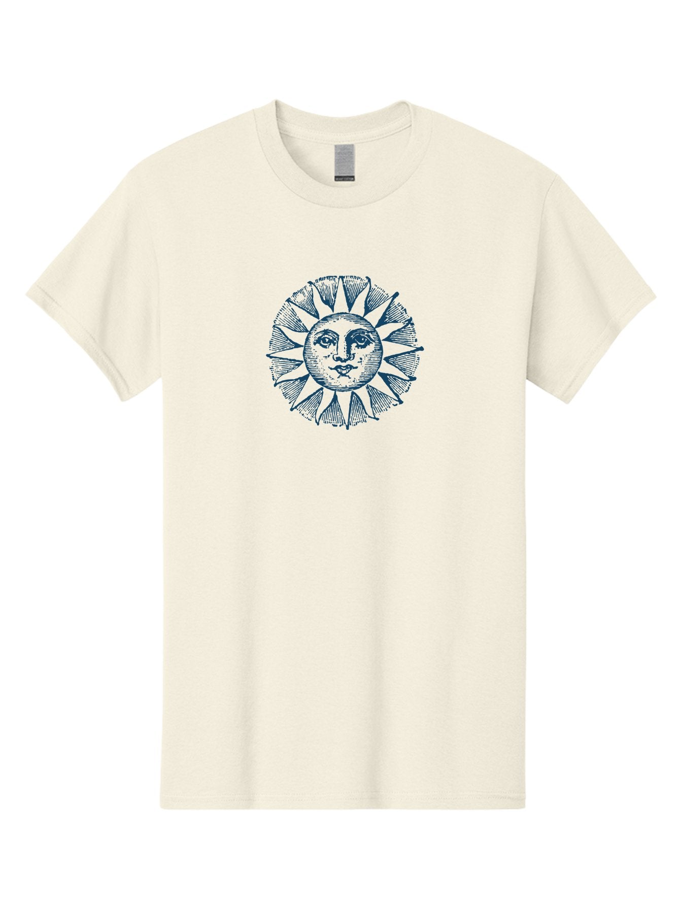Celestial Sun Face Men'S Graphic Tee, 100% Cotton, Comfortable Casual Summer Wear, Machine Washable, Vintage Sun Illustration, Celestial Body, Retro Style, Mystic Symbol, Face In The Sun, Abstract Art, Symbolism, Mystical Themes, Aae174 6