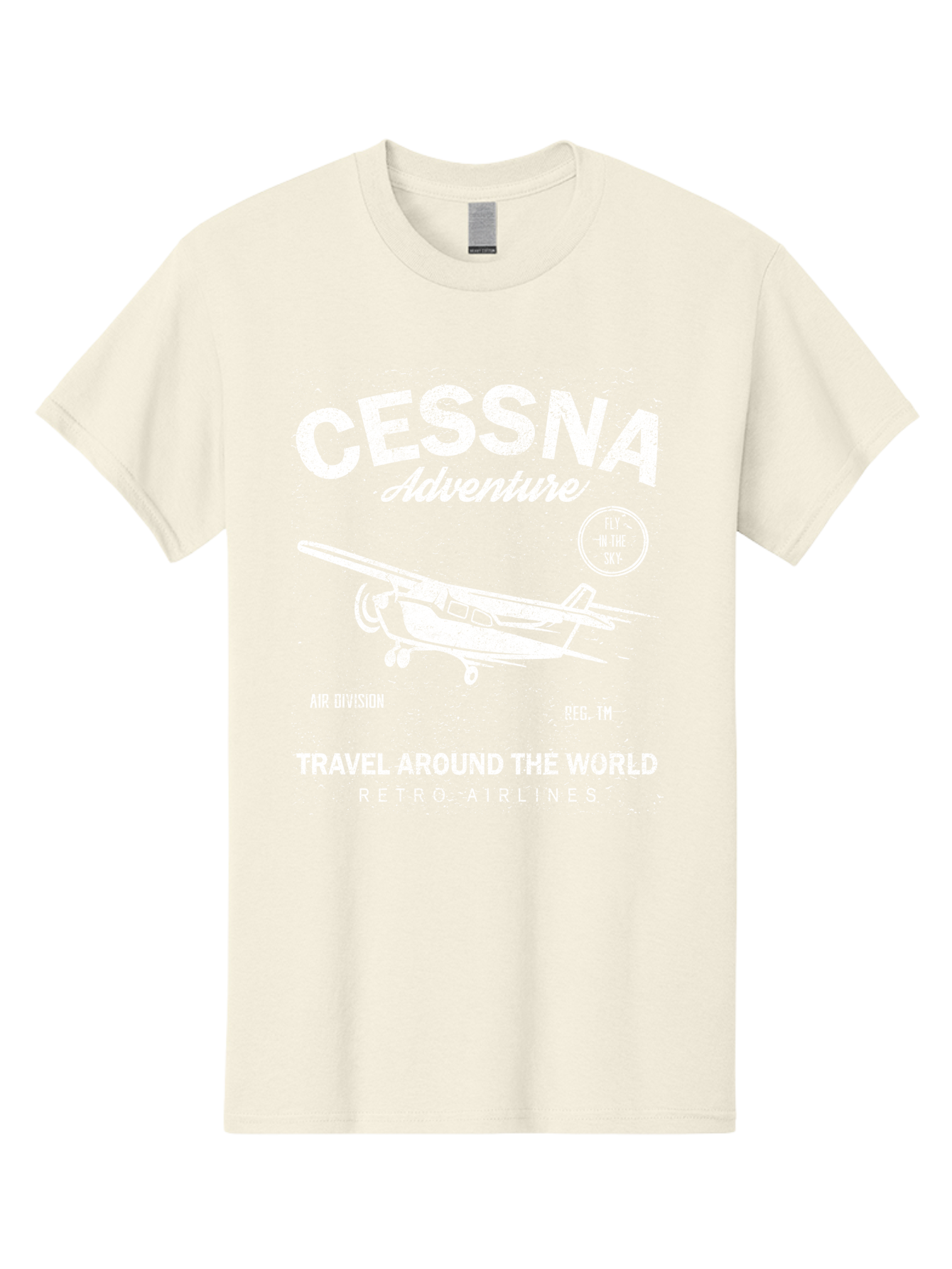 Cessna Distressed -Men Men'S Graphic Tee, 100% Cotton, Comfortable Casual Summer Wear, Machine Washable, Cessna Airplane, Adventure Travel, Retro Airlines, Fly In The Sky, Air Division, Travel Around The World, Vintage Aviation Aae175 23