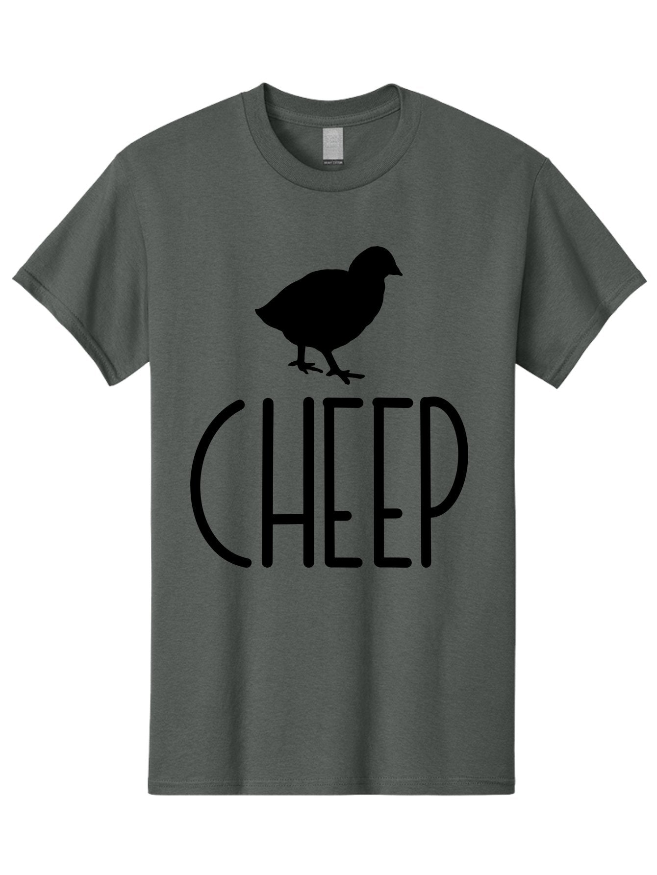 Cheep Men'S Graphic Tee, 100% Cotton, Comfortable Casual Summer Wear, Machine Washable, Chick Silhouette, Cheep Logo, Poultry Branding, Simple Design, Bold Typography, Farm Animal, Minimalistic Art Aae178 6