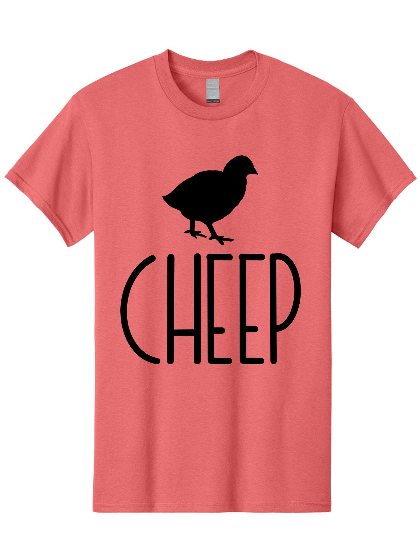 Cheep Men'S Graphic Tee, 100% Cotton, Comfortable Casual Summer Wear, Machine Washable, Chick Silhouette, Cheep Logo, Poultry Branding, Simple Design, Bold Typography, Farm Animal, Minimalistic Art Aae178 4