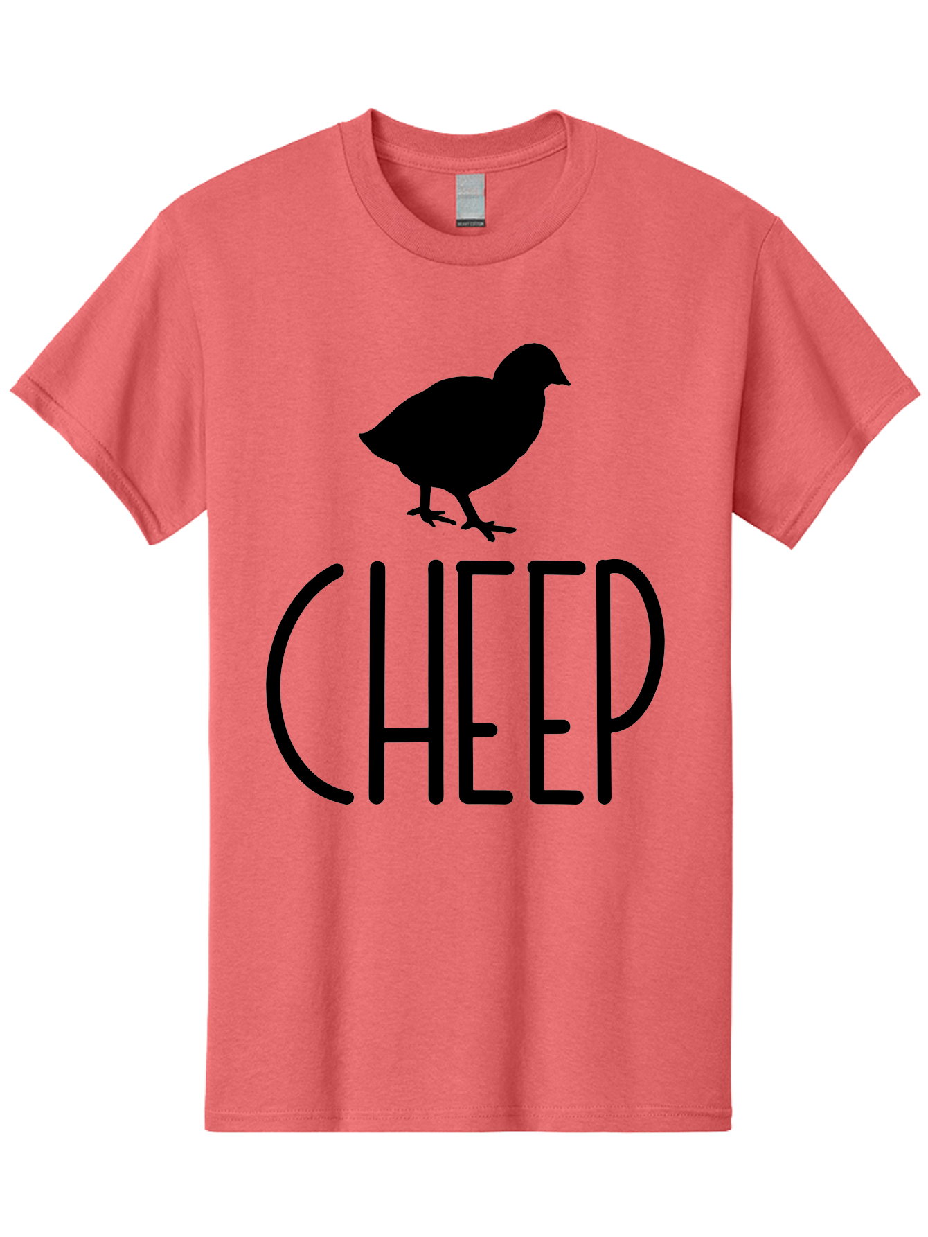 Cheep Men'S Graphic Tee, 100% Cotton, Comfortable Casual Summer Wear, Machine Washable, Chick Silhouette, Cheep Logo, Poultry Branding, Simple Design, Bold Typography, Farm Animal, Minimalistic Art Aae178 5