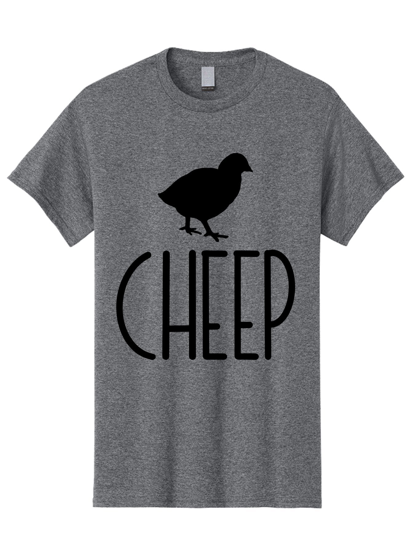 Cheep Men'S Graphic Tee, 100% Cotton, Comfortable Casual Summer Wear, Machine Washable, Chick Silhouette, Cheep Logo, Poultry Branding, Simple Design, Bold Typography, Farm Animal, Minimalistic Art Aae178 14