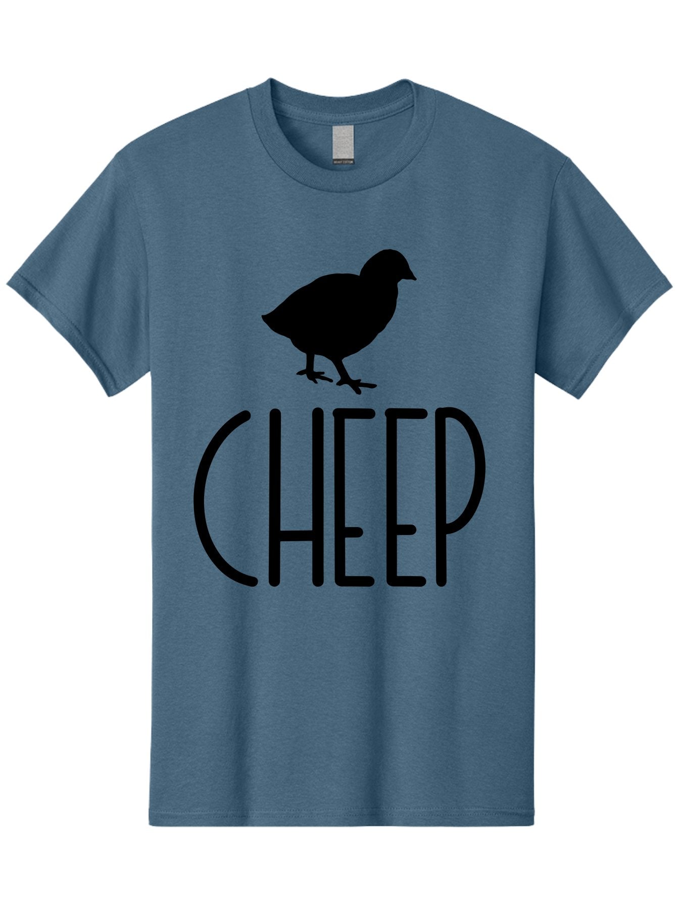 Cheep Men'S Graphic Tee, 100% Cotton, Comfortable Casual Summer Wear, Machine Washable, Chick Silhouette, Cheep Logo, Poultry Branding, Simple Design, Bold Typography, Farm Animal, Minimalistic Art Aae178 7