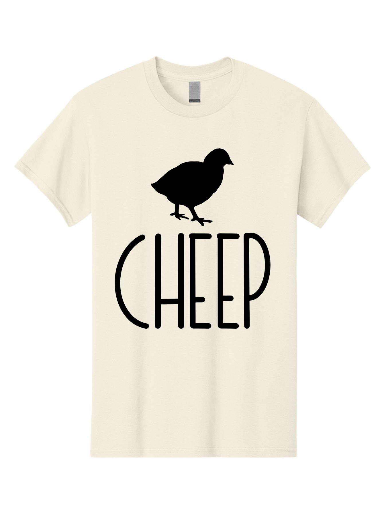 Cheep Men'S Graphic Tee, 100% Cotton, Comfortable Casual Summer Wear, Machine Washable, Chick Silhouette, Cheep Logo, Poultry Branding, Simple Design, Bold Typography, Farm Animal, Minimalistic Art Aae178 15