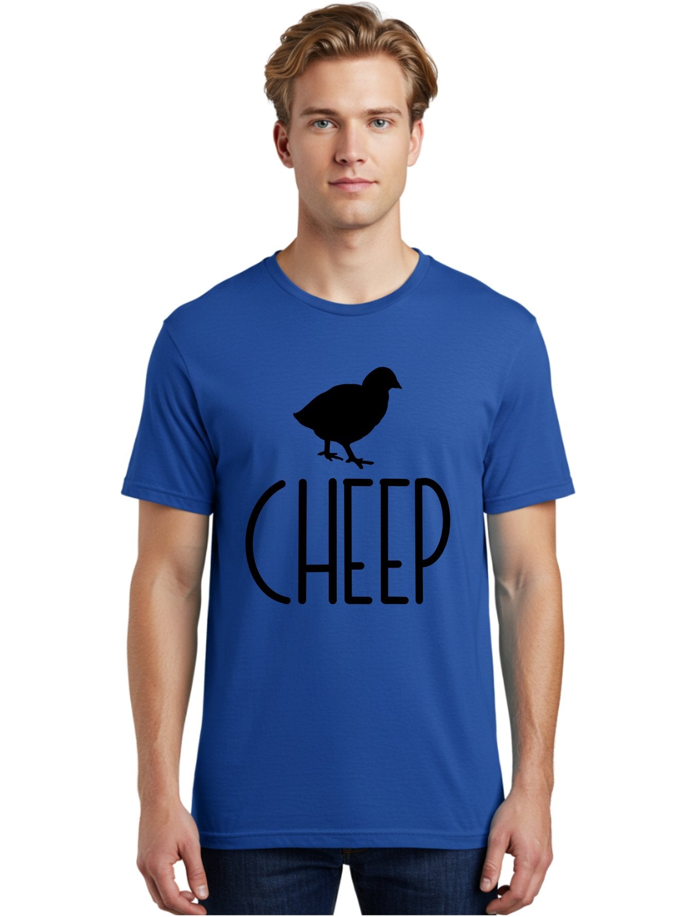 Cheep Men'S Graphic Tee, 100% Cotton, Comfortable Casual Summer Wear, Machine Washable, Chick Silhouette, Cheep Logo, Poultry Branding, Simple Design, Bold Typography, Farm Animal, Minimalistic Art Aae178 20