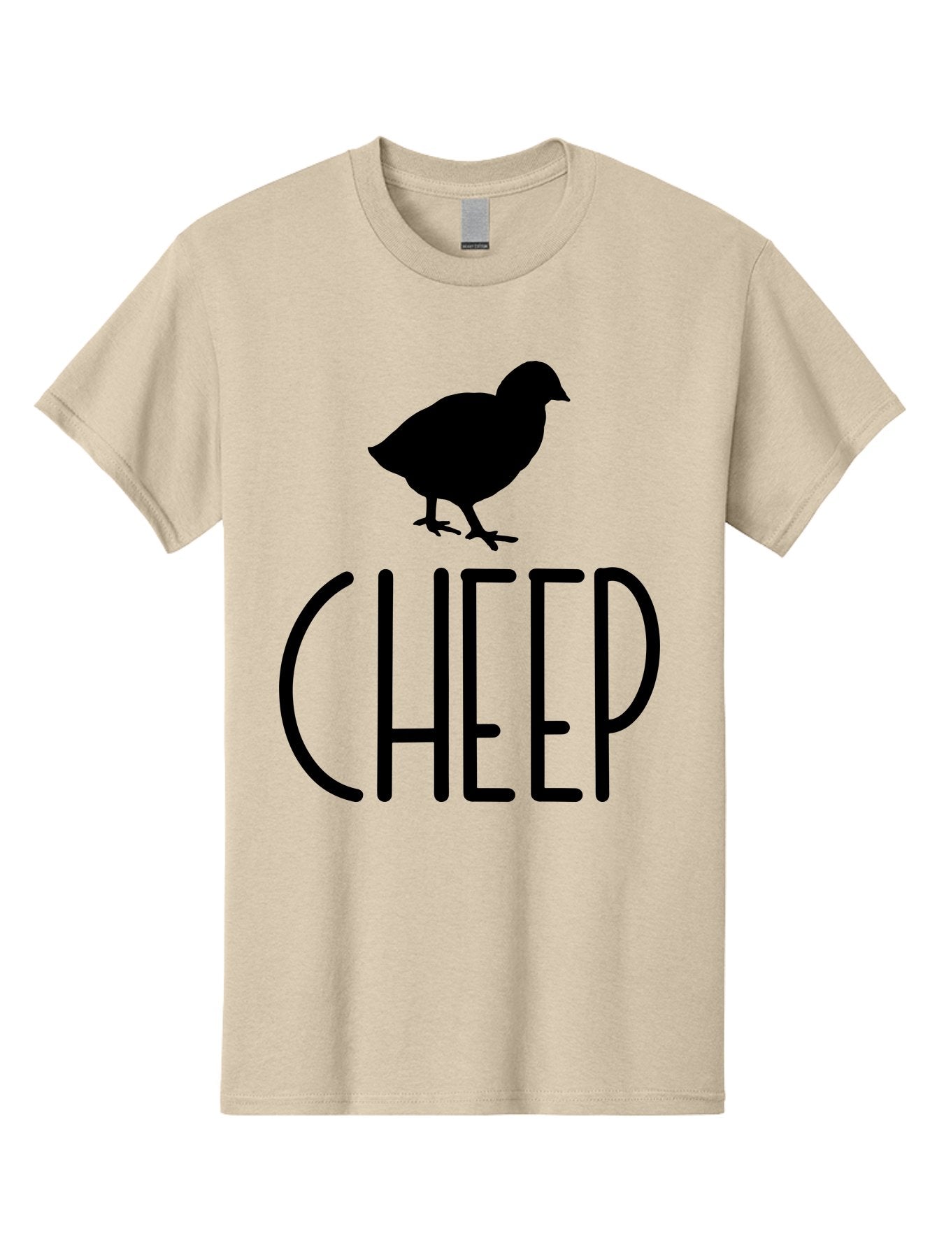 Cheep Men'S Graphic Tee, 100% Cotton, Comfortable Casual Summer Wear, Machine Washable, Chick Silhouette, Cheep Logo, Poultry Branding, Simple Design, Bold Typography, Farm Animal, Minimalistic Art Aae178 9