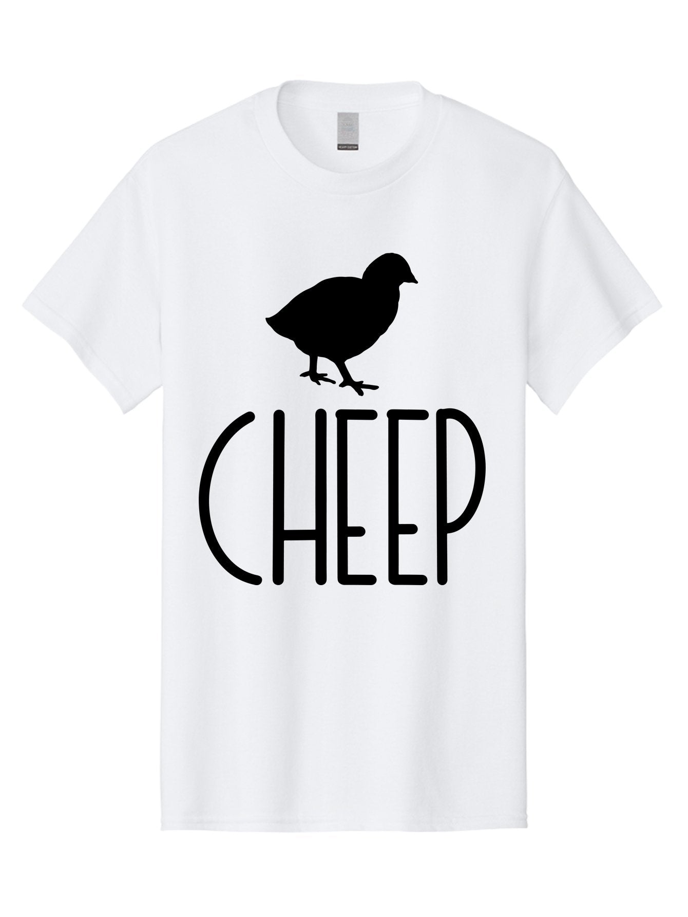 Cheep Men'S Graphic Tee, 100% Cotton, Comfortable Casual Summer Wear, Machine Washable, Chick Silhouette, Cheep Logo, Poultry Branding, Simple Design, Bold Typography, Farm Animal, Minimalistic Art Aae178 8