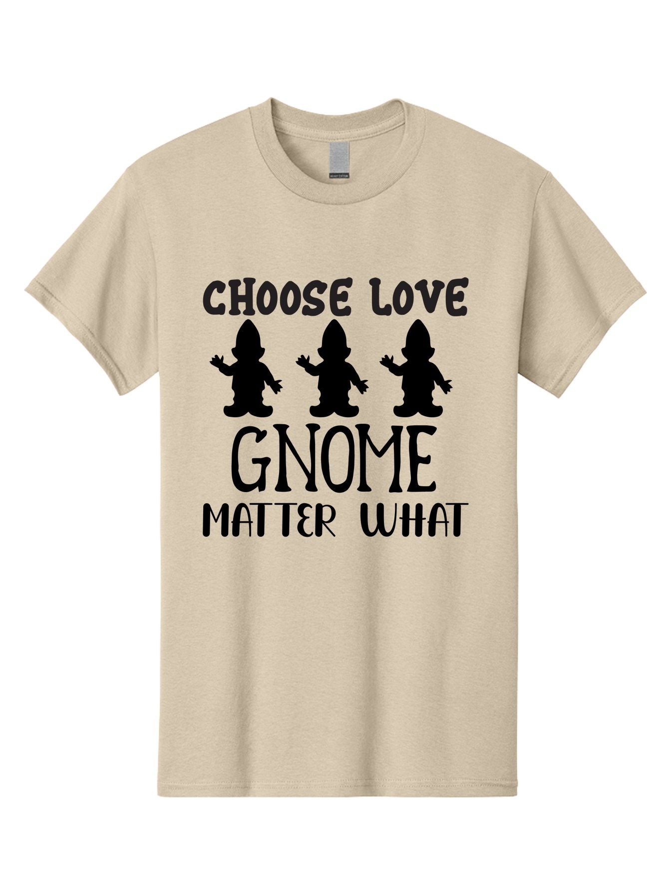 Choose Love Gnome Matter What Men'S Graphic Tee, 100% Cotton, Comfortable Casual Summer Wear, Machine Washable, Funny Gnomes, Gnome Love, Inspirational Quotes, Choose Love, Gnome Pun, Motivational Phrases, Quirky Garden Gnomes, Aae181 10